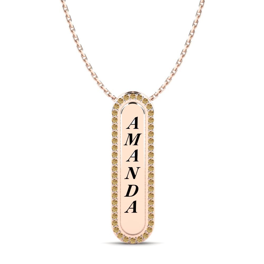 Rotgold 585 Brauner Diamant Damen anhänger Chante
