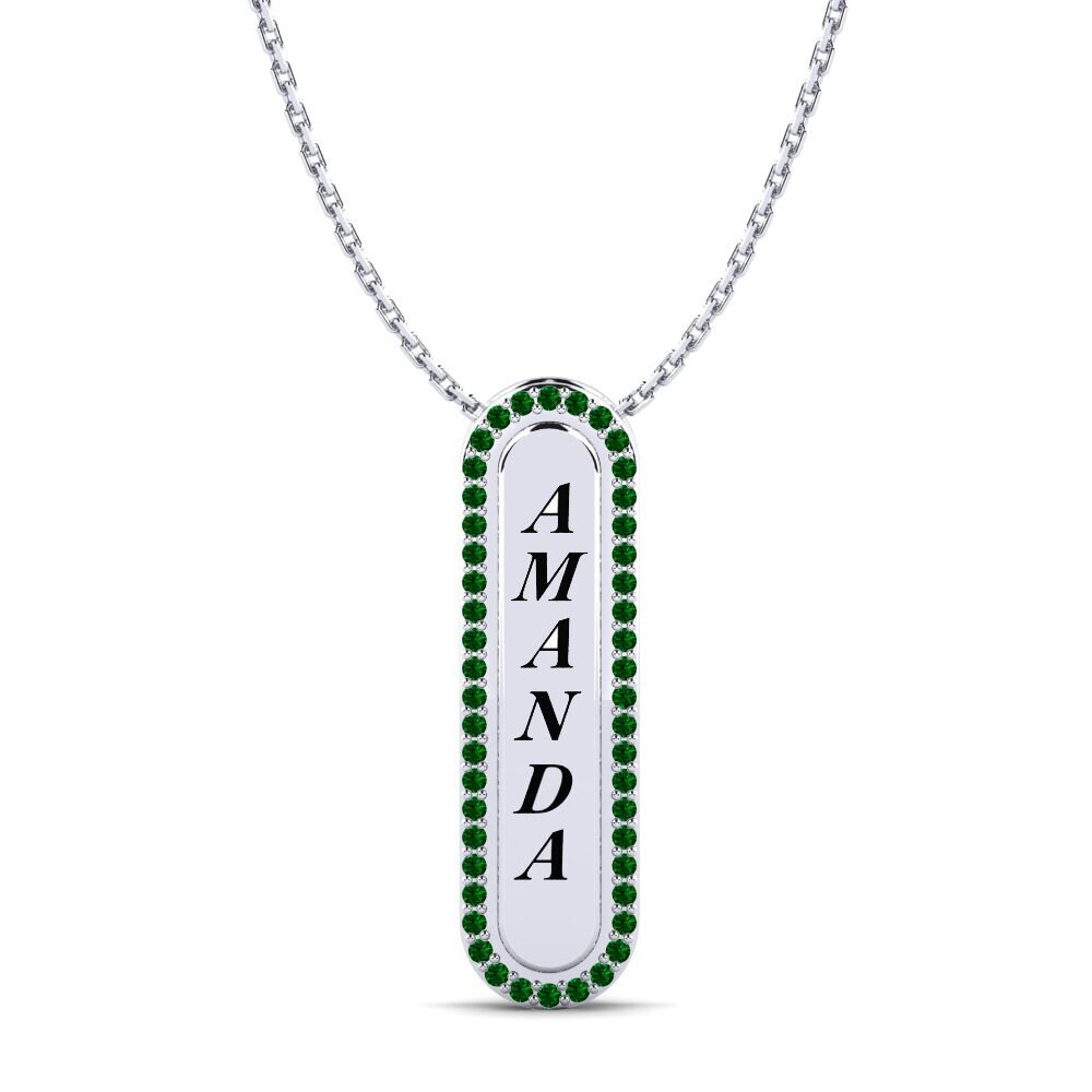 Plata 925 Circonita Verde Colgante de Mujer Chante