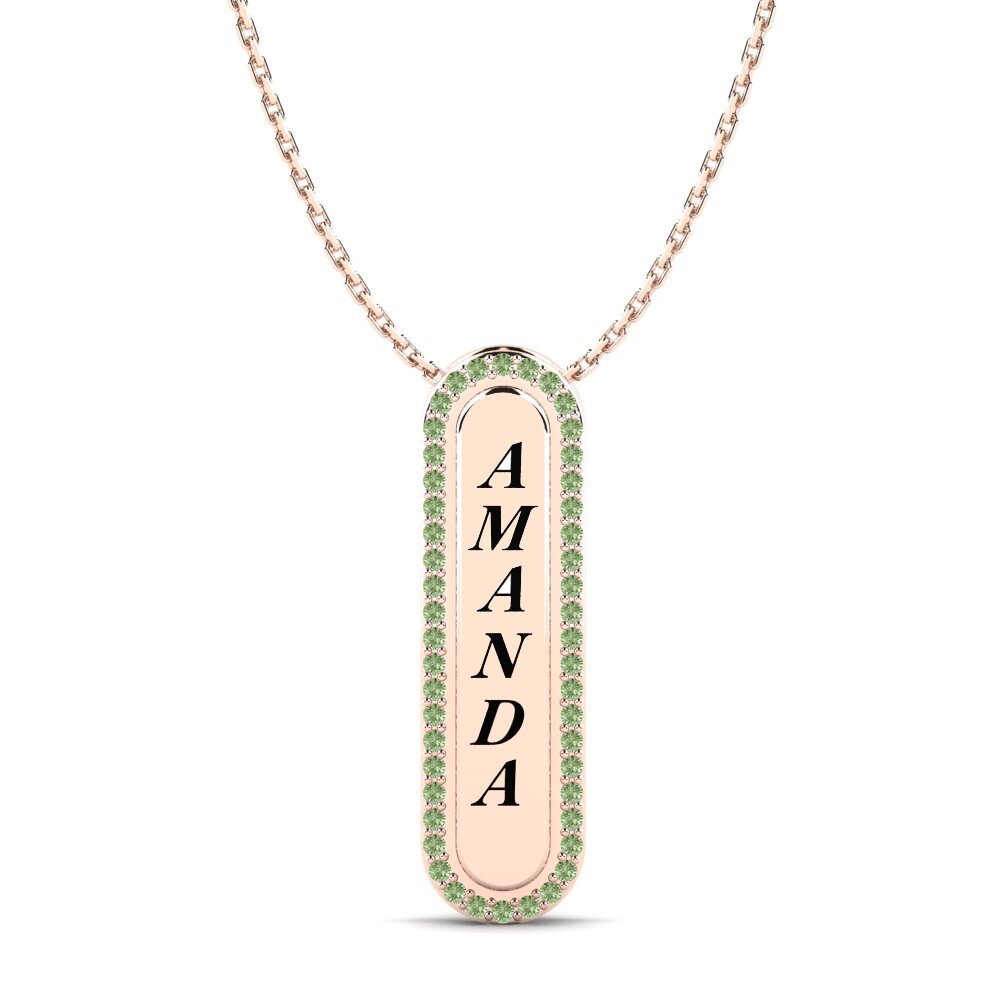 Rotgold 585 Grüner Diamant Damen anhänger Chante
