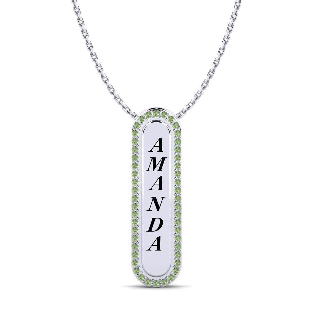 Weiß-Silber Grüner Diamant Damen anhänger Chante