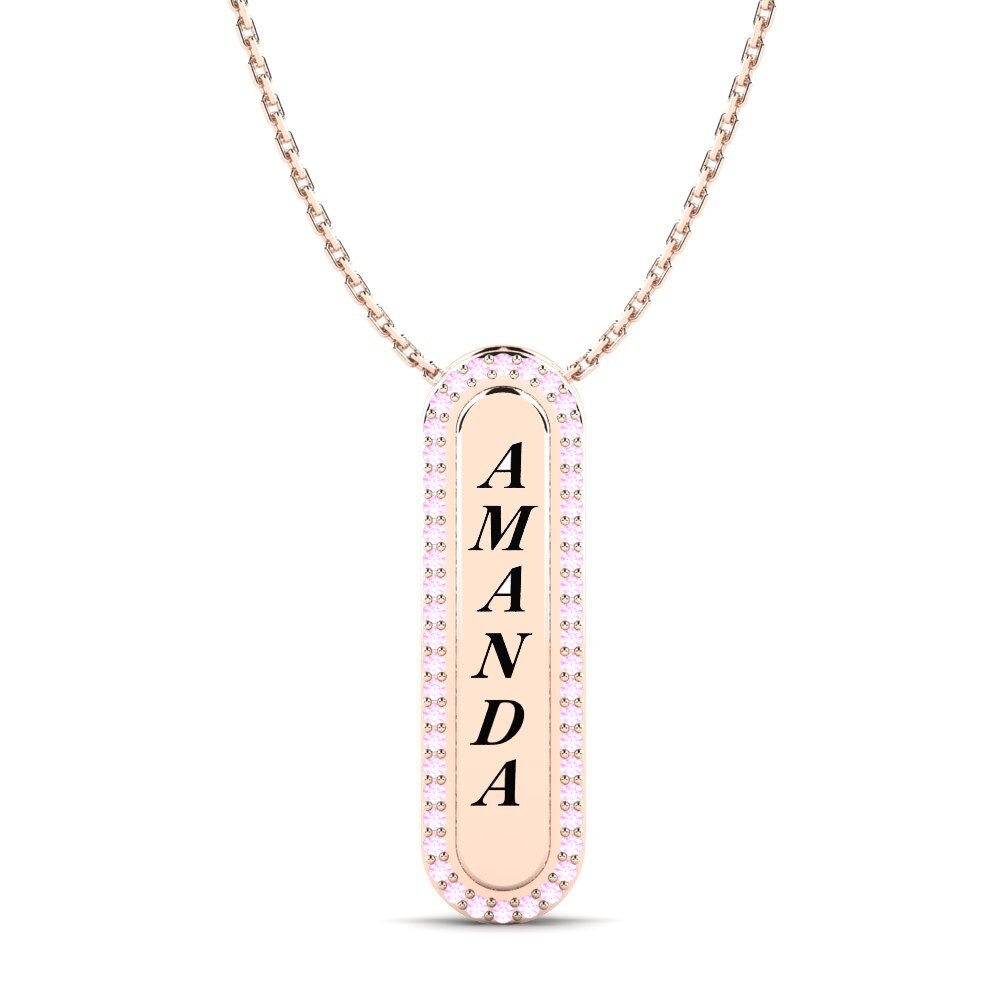 Rotgold 585 Rosa Saphir Damen anhänger Chante