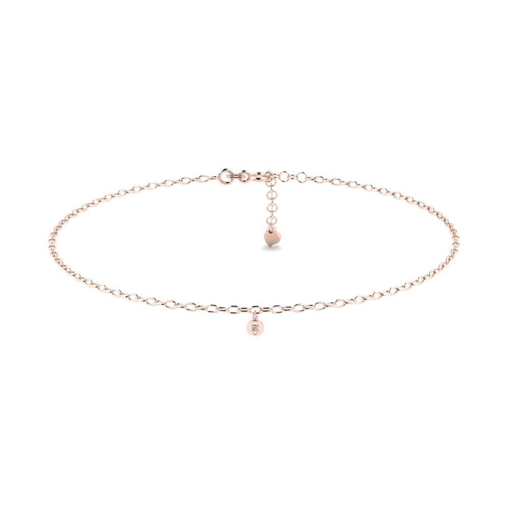 14ct Rose Gold Zirconia Women's Anklet Chappelle