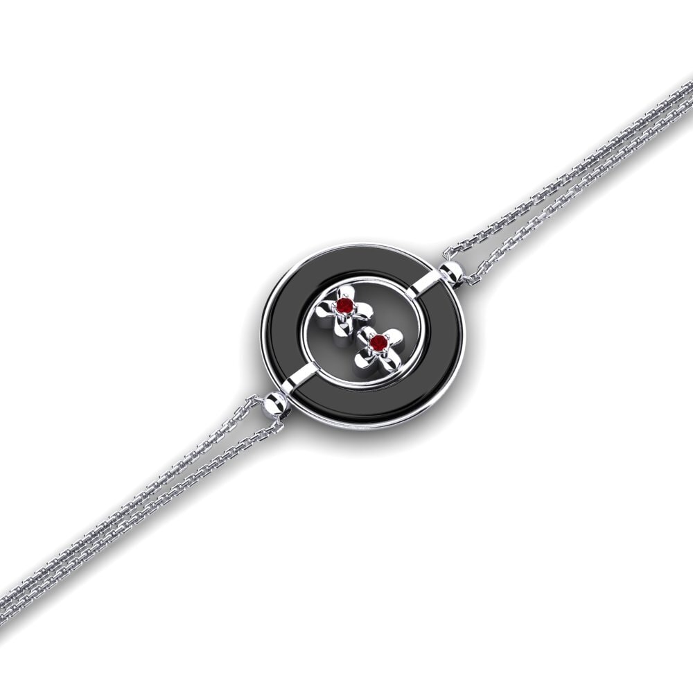 950 Palladium Red Zirconia Women's Bracelet Chapple