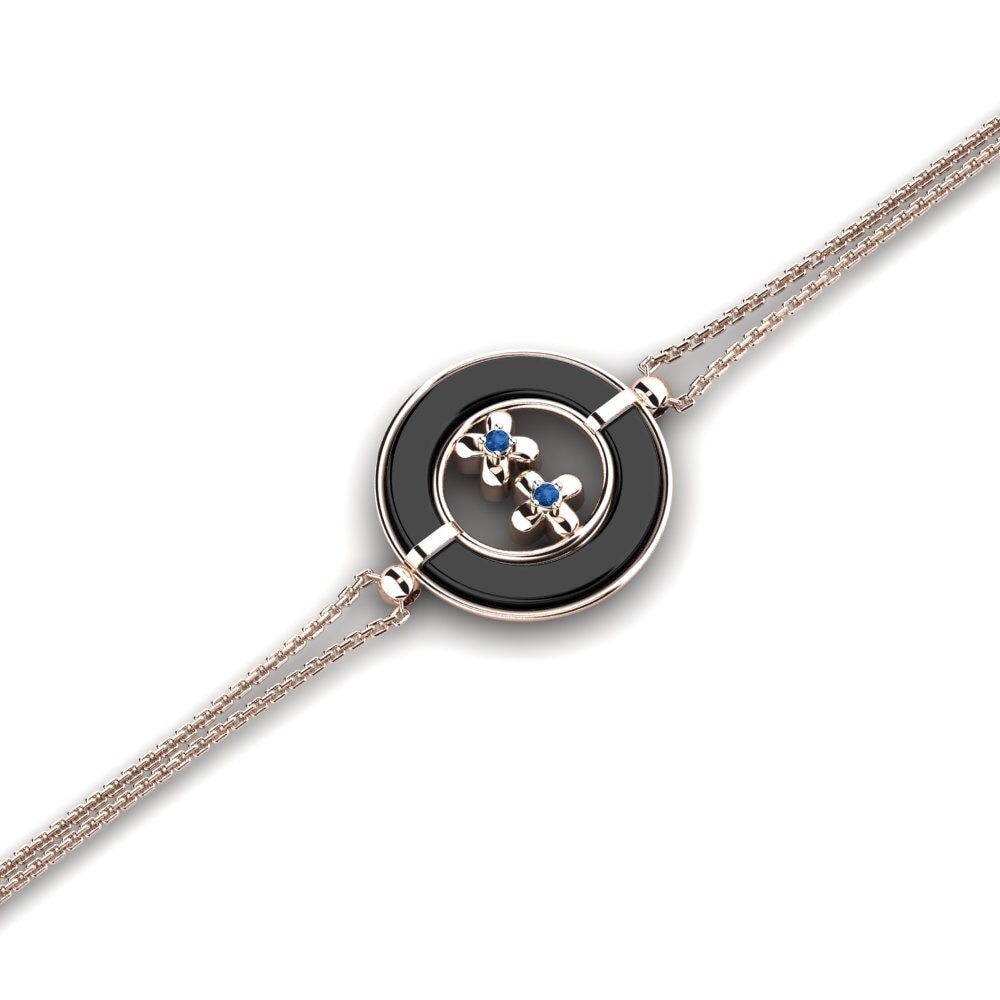14K Rose Gold Dark Blue Zirconia Bracelet Chapple