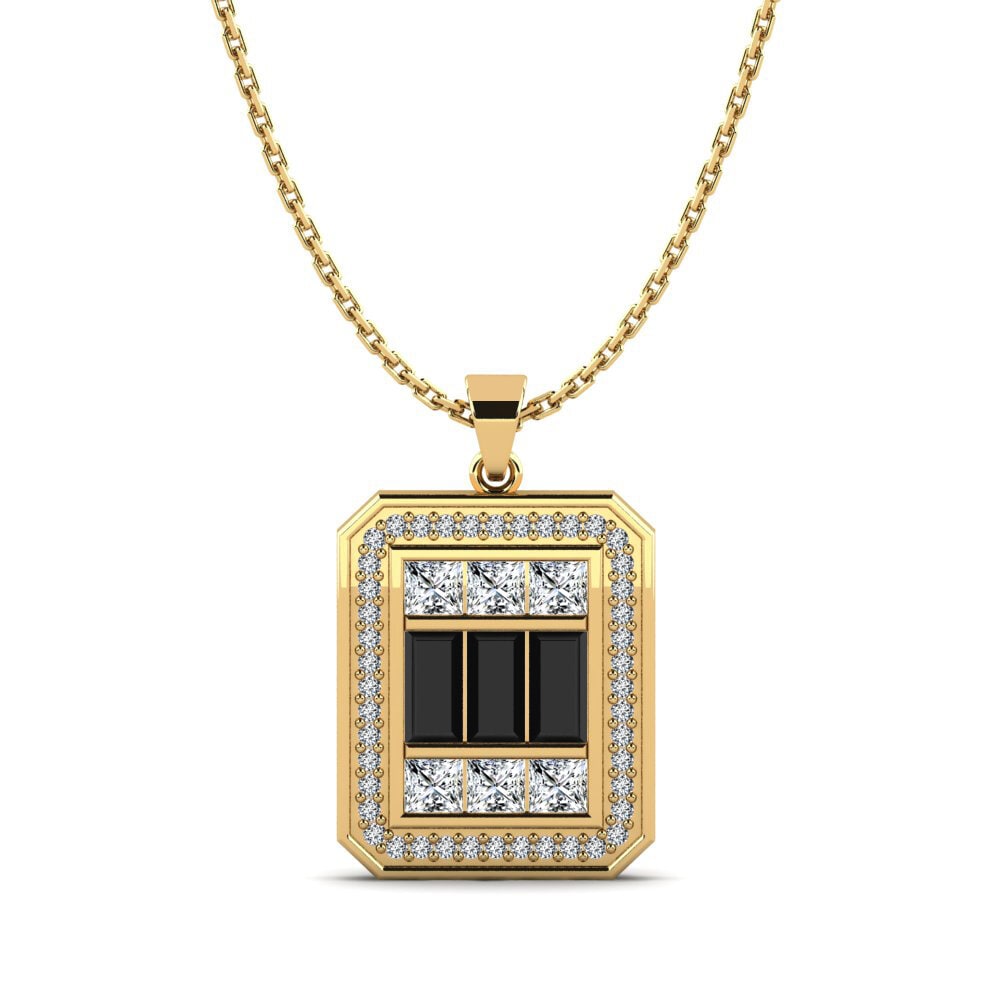Baguette Black Sapphire Women's Pendant Chara