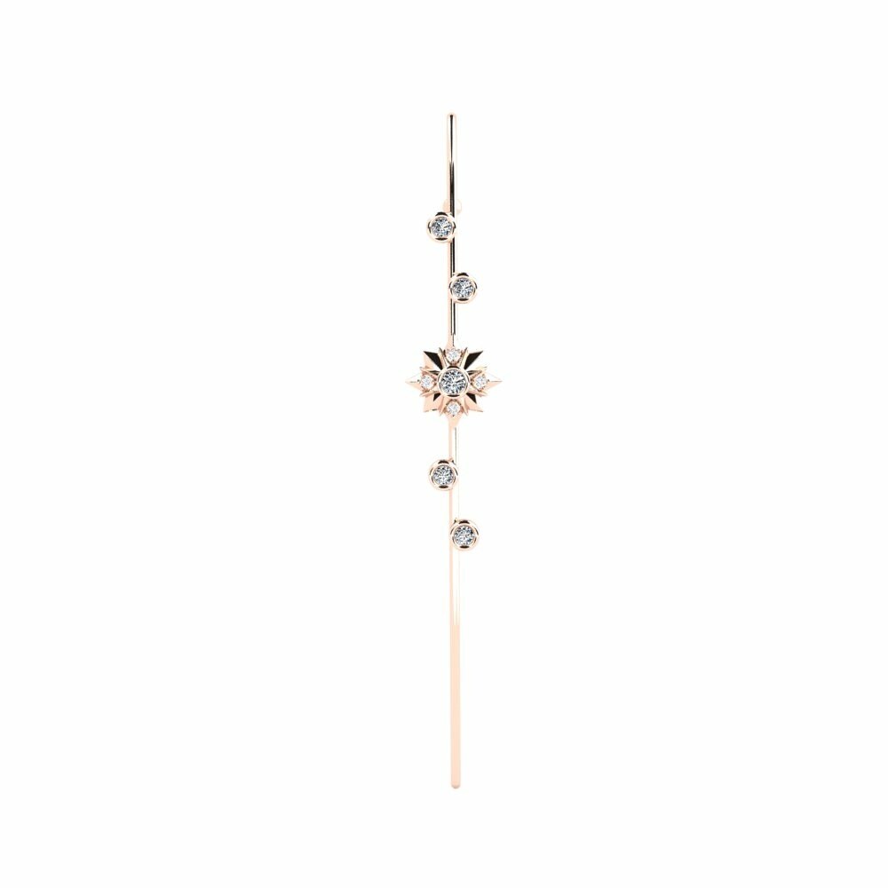 Rod Ear Cuffs Rod Ear Cuffs Pendientes Charon Oro Rosa 375 Cristal de Swarovski