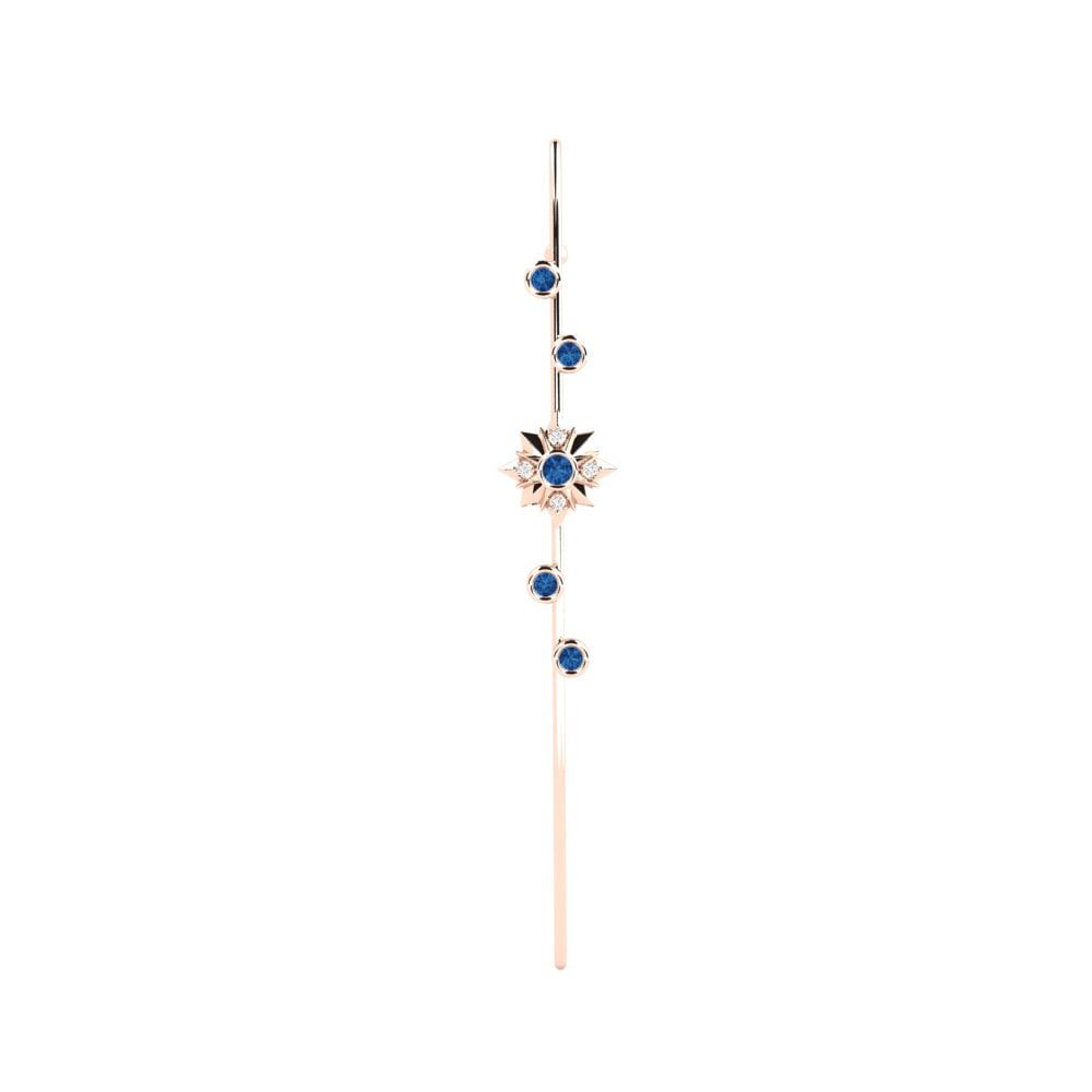 9ct Rose Gold Dark Blue Zirconia Ear Piercing Charon