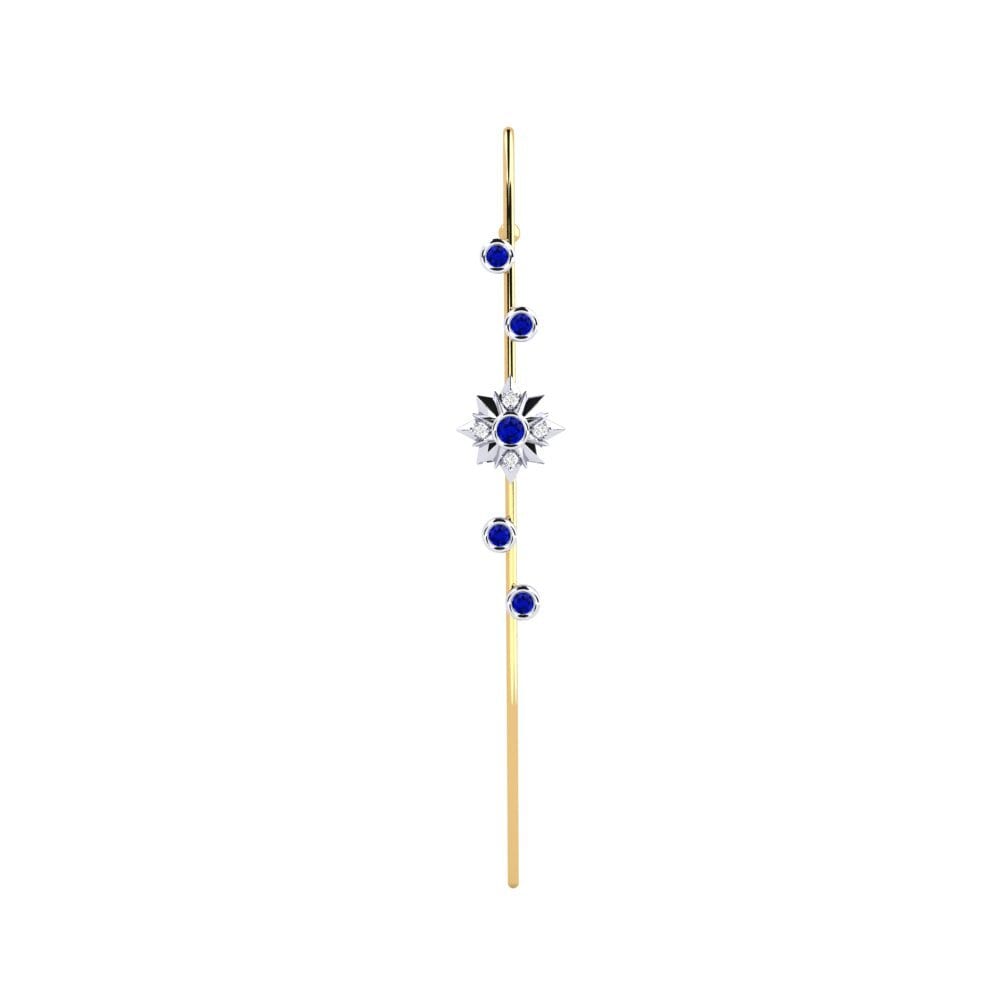 14ct White / Yellow Gold Sapphire Ear Piercing Charon