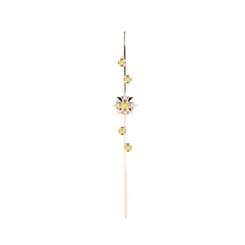 Rotgold 585 Gelber Saphir Ohrpiercings Charon