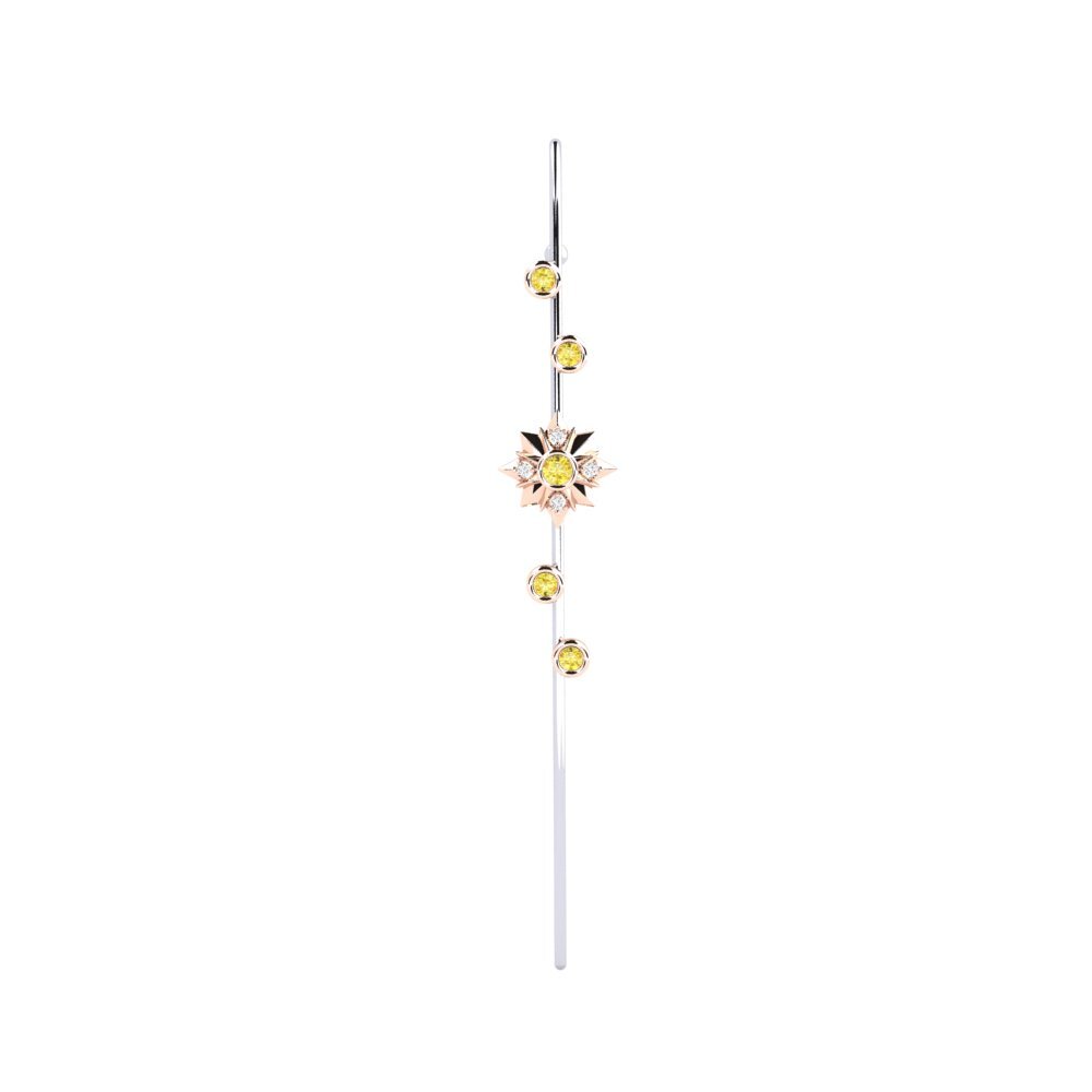 585 Rot & Weißgold Gelber Saphir Ohrpiercings Charon