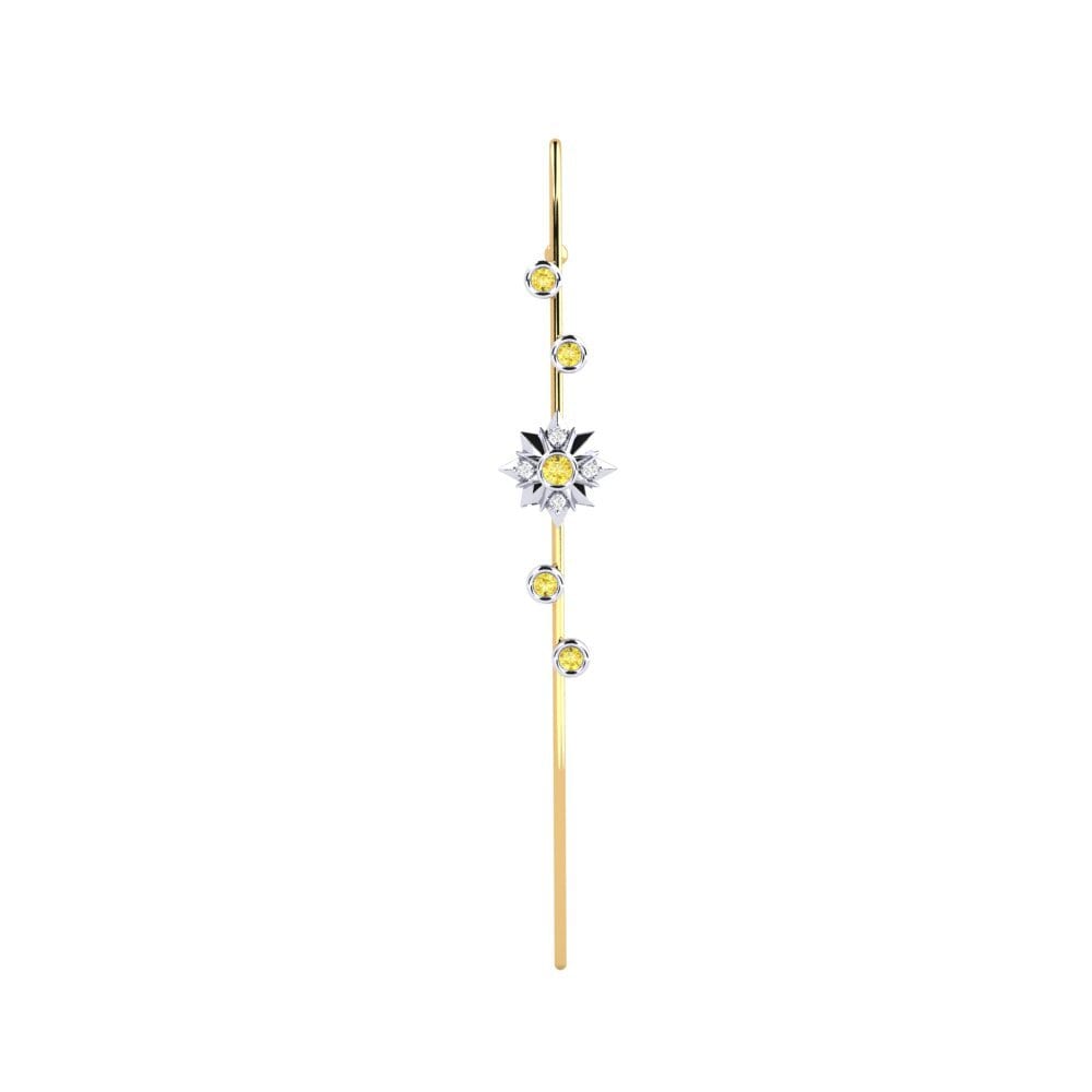 Weiß & Gelbgold 585 Gelber Saphir Ohrpiercings Charon