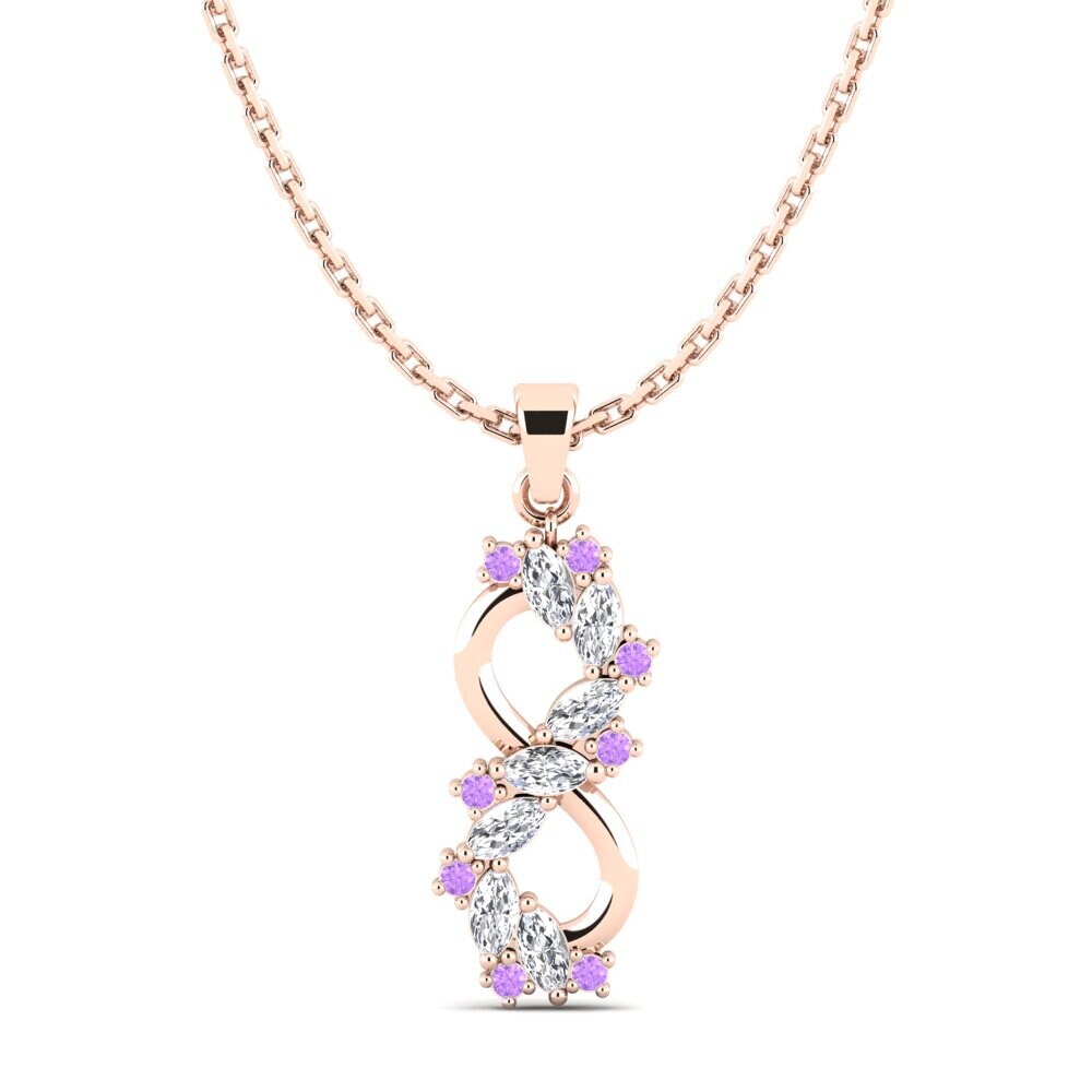 9ct Rose Gold Amethyst Women's Pendant Charta