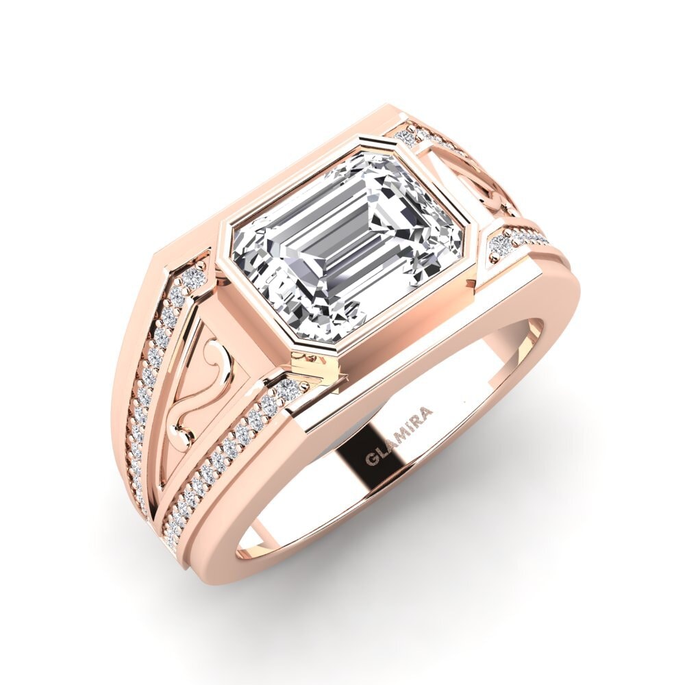 Oro Rosso 375 Diamante cresciuto in laboratorio Anello da uomo Chase