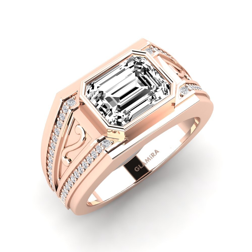 Oro Rosso 585 Moissanite Anello da uomo Chase