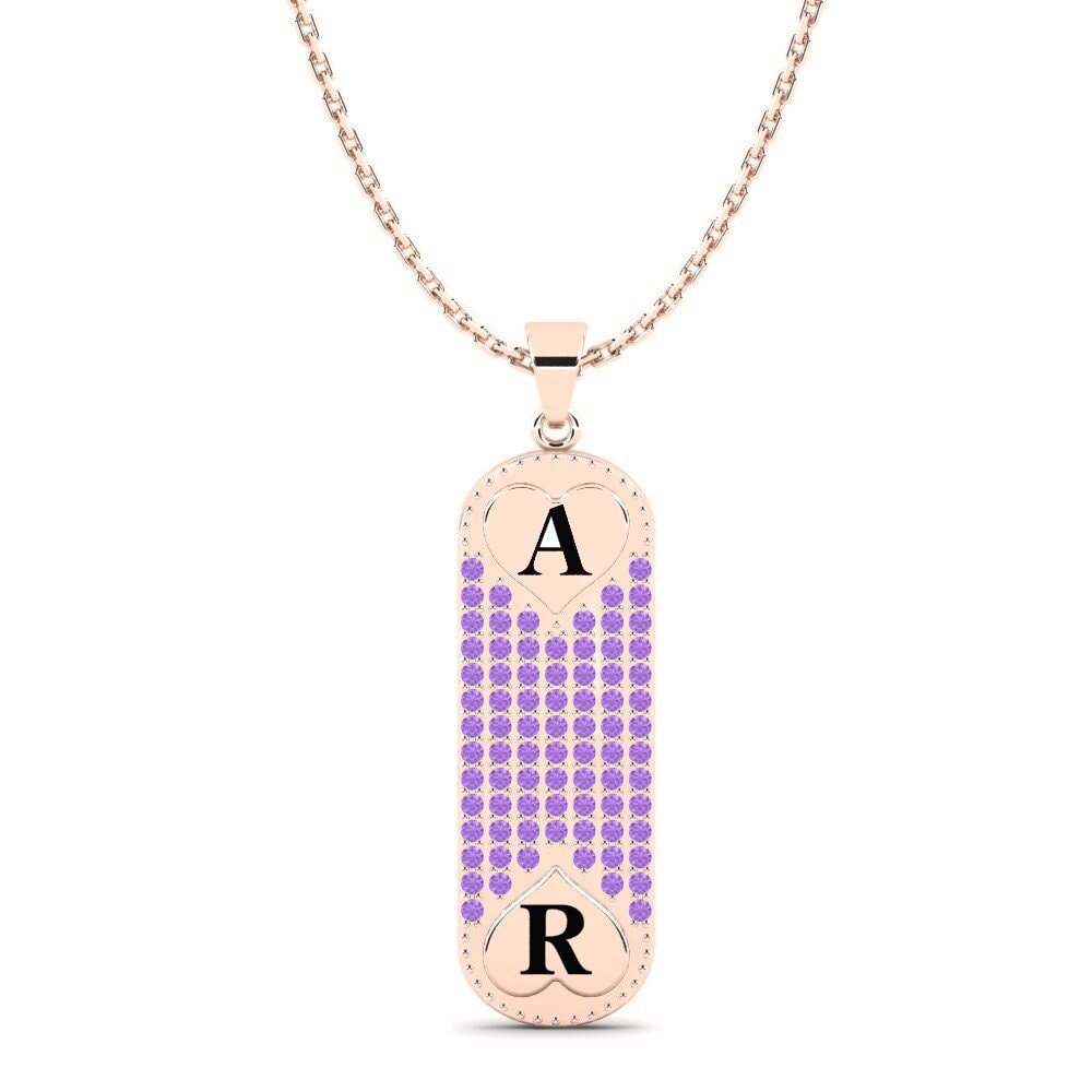 Rotgold 585 Amethyst Damen anhänger Chasidy