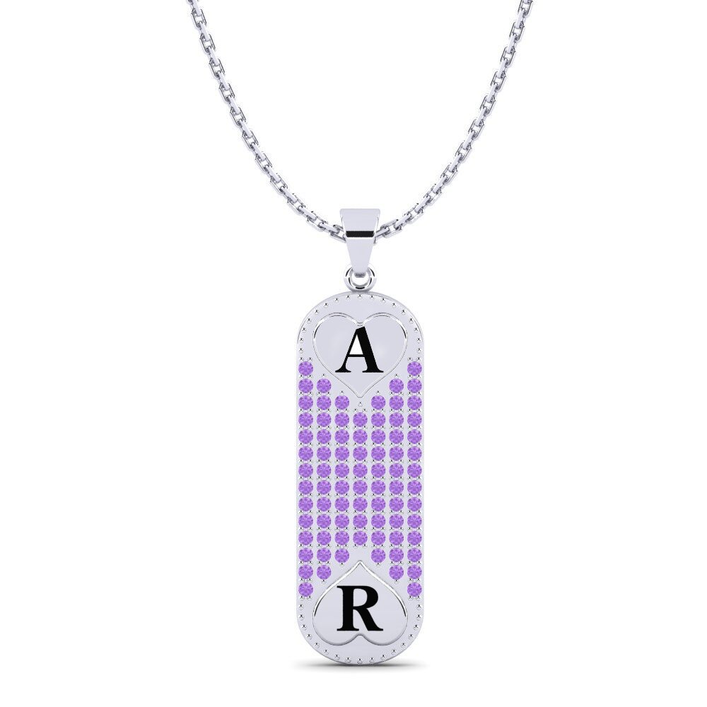 Weiß-Silber Amethyst Damen anhänger Chasidy