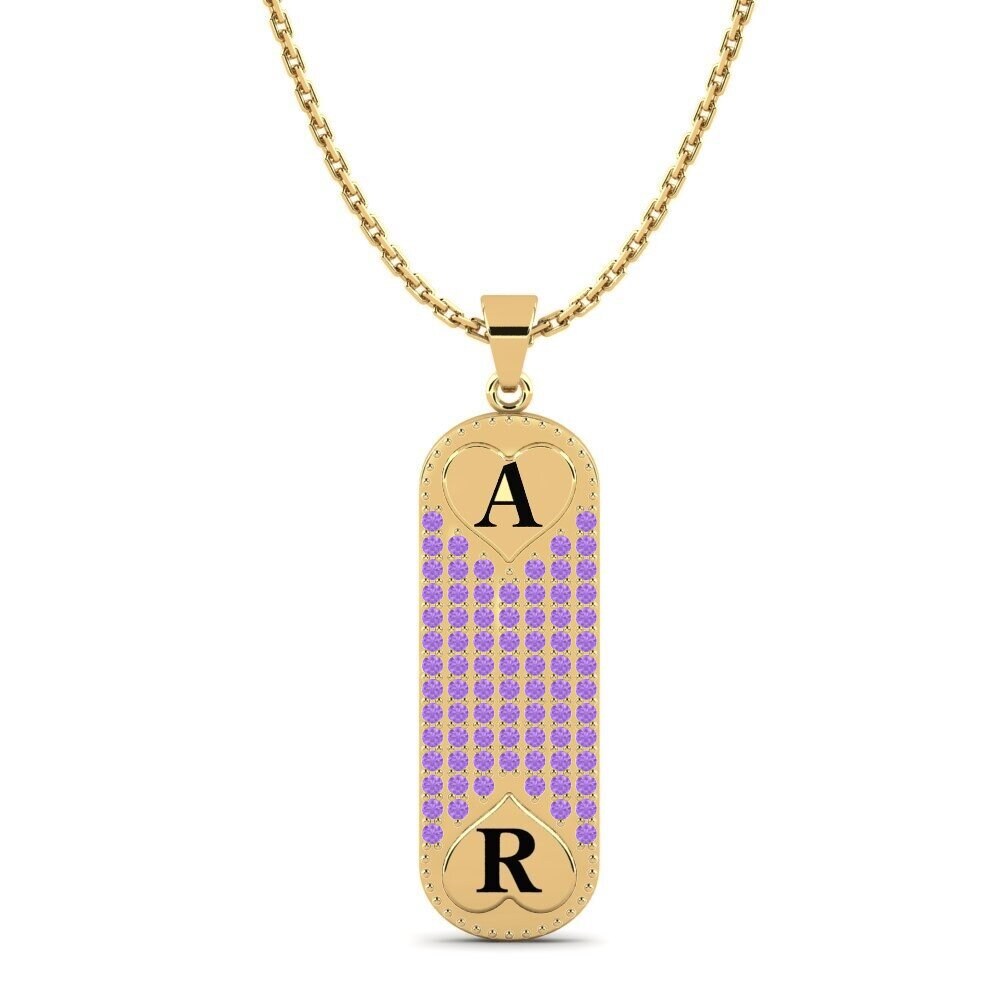 Gelbgold 585 Amethyst Damen anhänger Chasidy