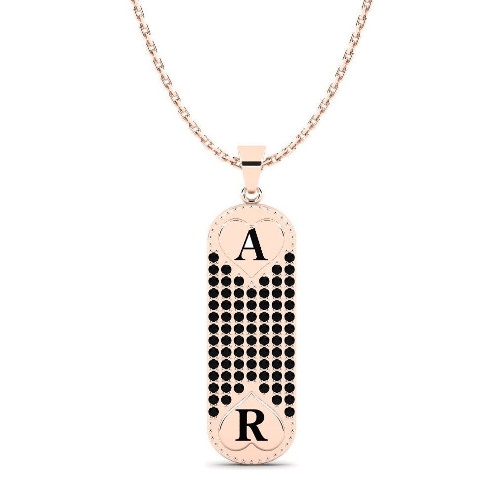 Rotgold 585 Schwarzer Onyx Damen anhänger Chasidy