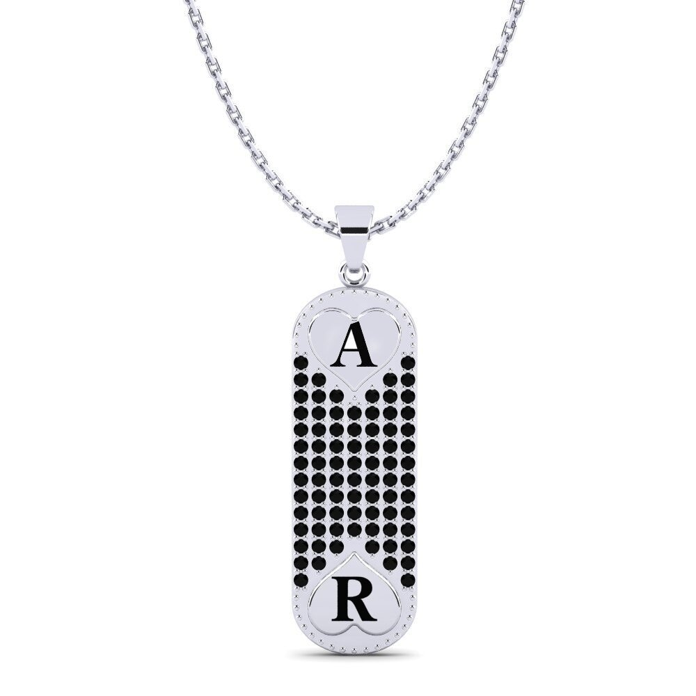 Weiß-Silber Schwarzer Onyx Damen anhänger Chasidy
