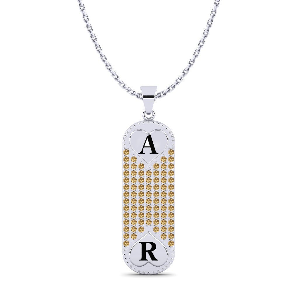 Plata 925 Diamante Marrón Colgante de Mujer Chasidy