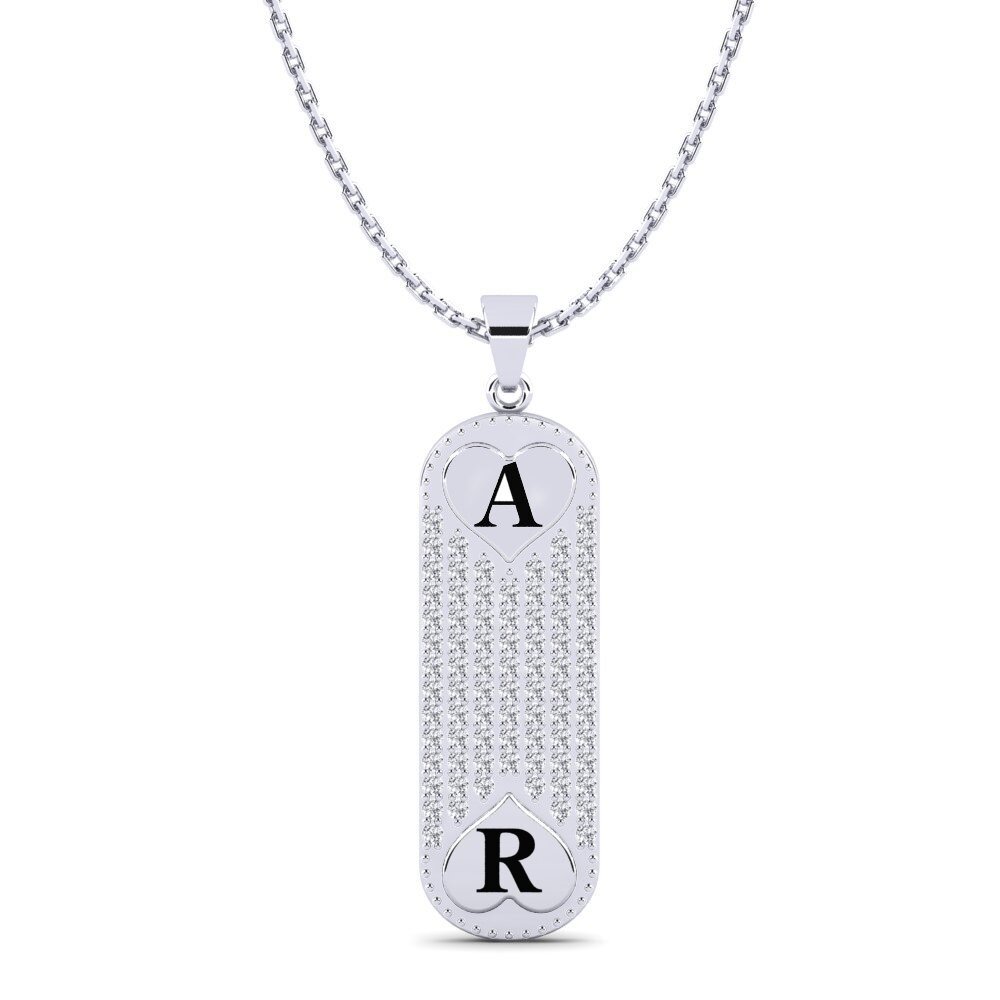 Weiß-Silber Diamant Damen anhänger Chasidy