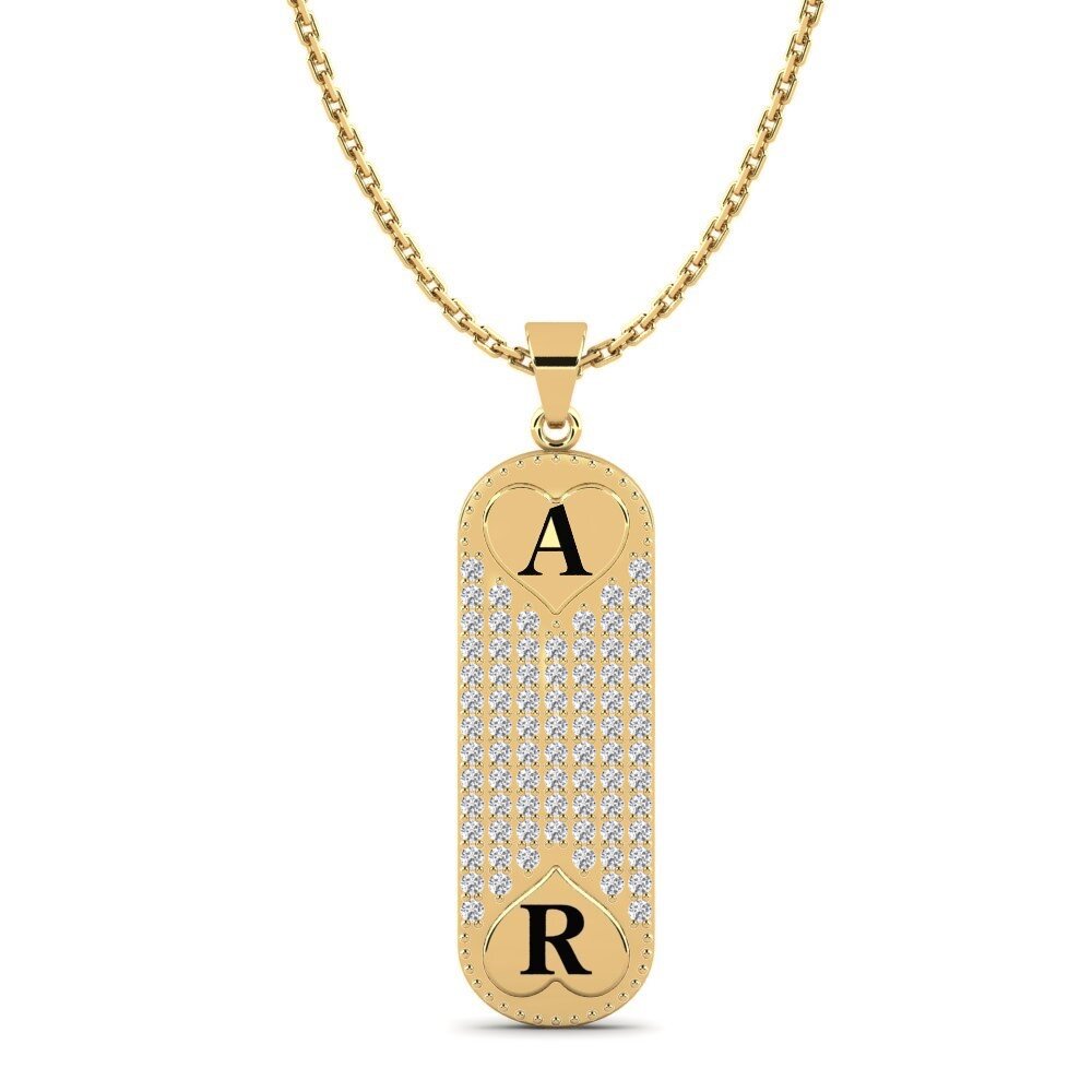 Gelbgold 375 Weißer Saphir Damen anhänger Chasidy