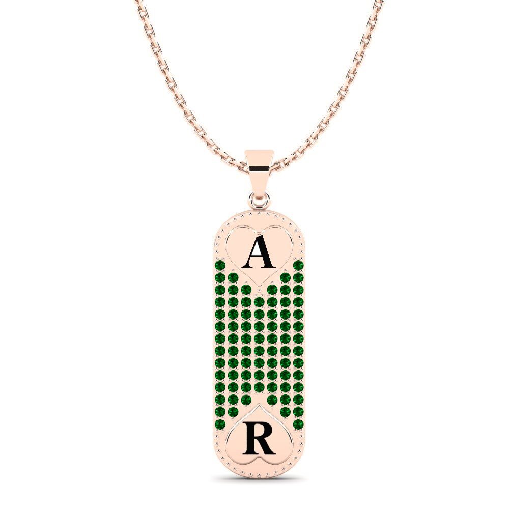 Rotgold 585 Grüner Zirkonia Damen anhänger Chasidy