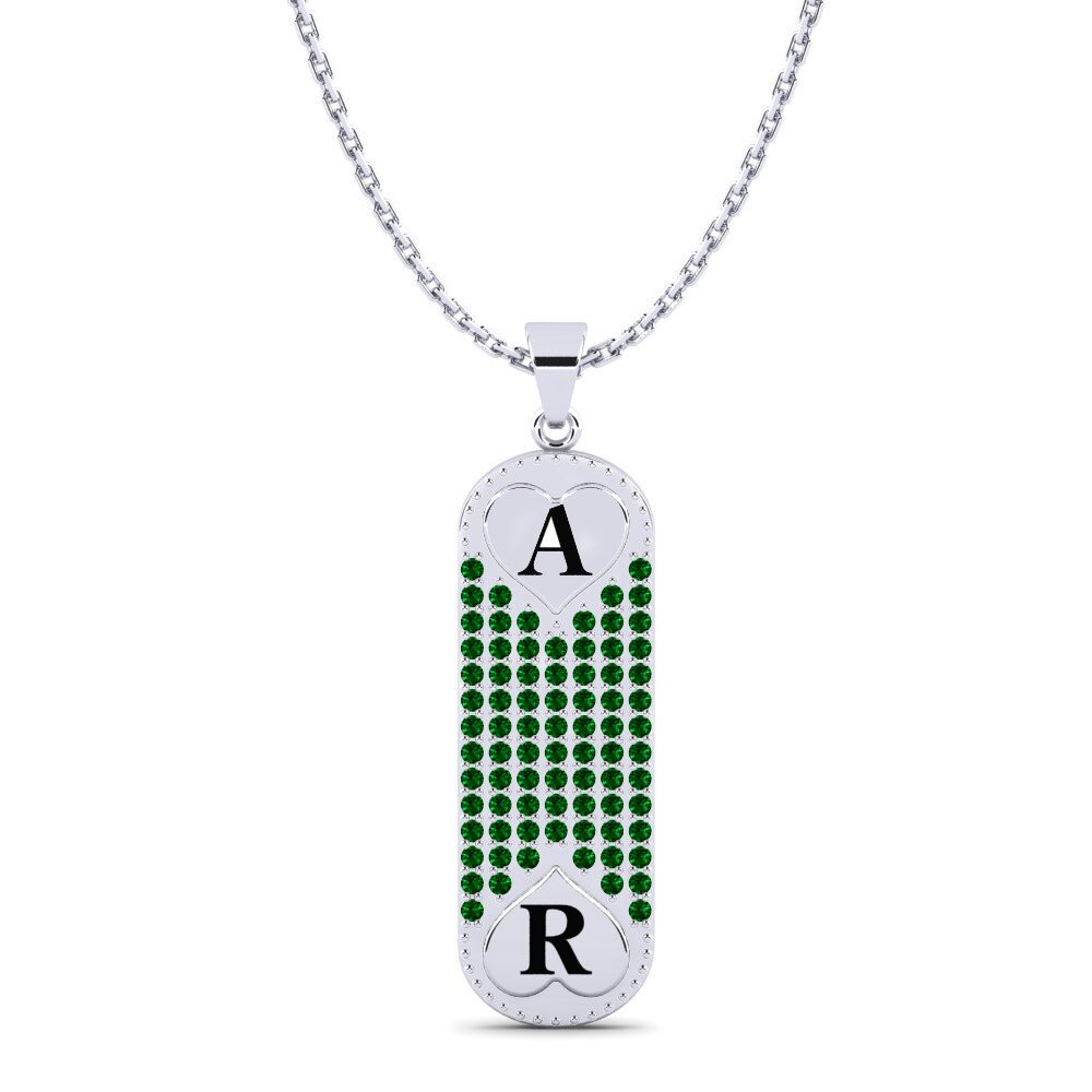 Plata 925 Circonita Verde Colgante de Mujer Chasidy