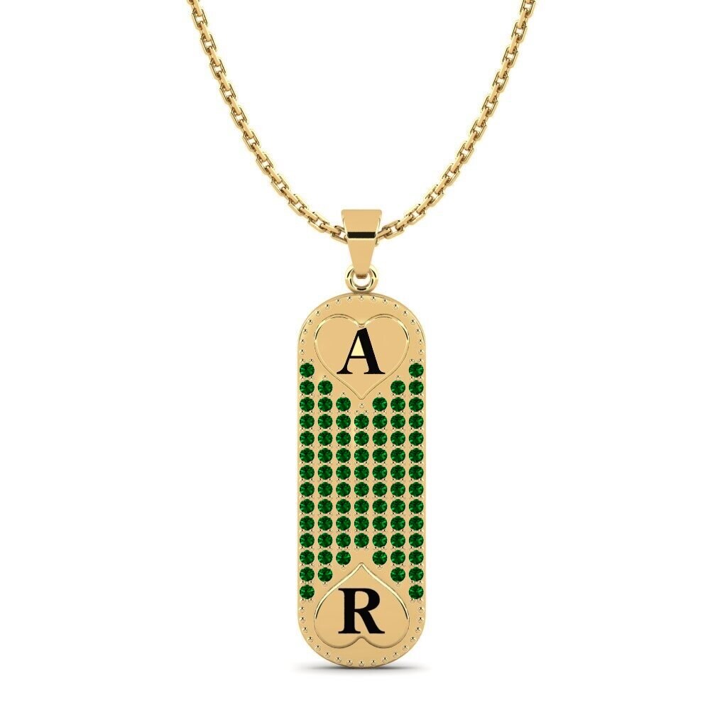 Gelbgold 585 Grüner Zirkonia Damen anhänger Chasidy