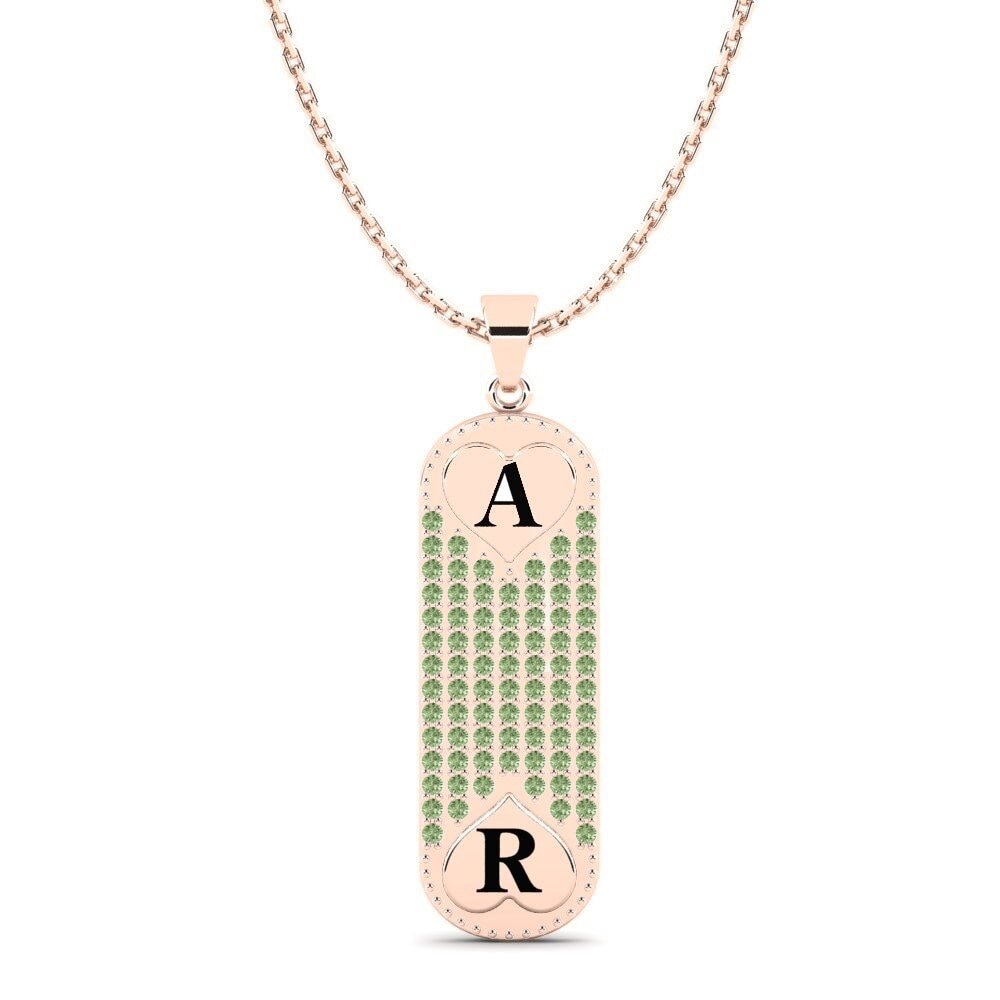 Rotgold 585 Grüner Diamant Damen anhänger Chasidy