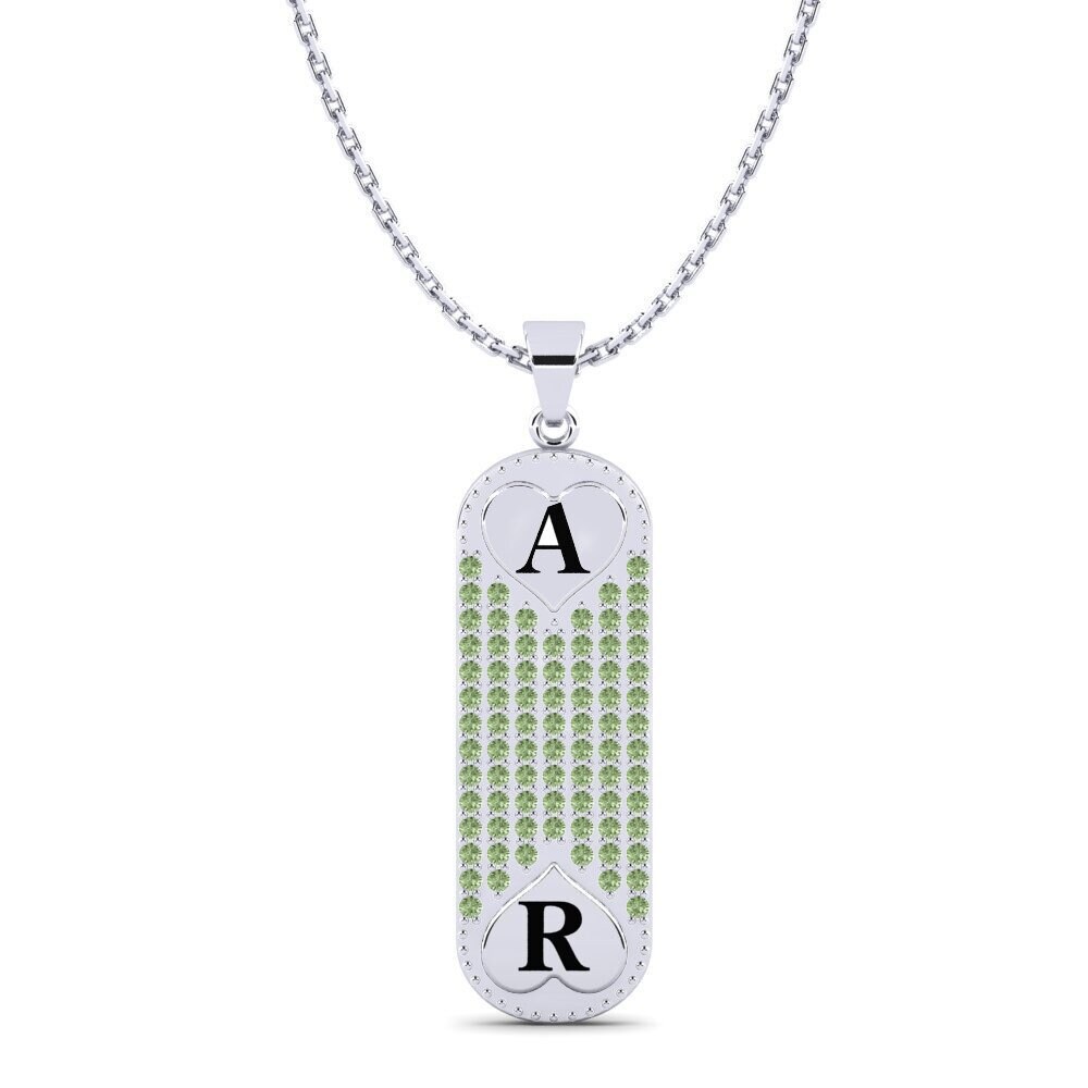 Weiß-Silber Grüner Diamant Damen anhänger Chasidy