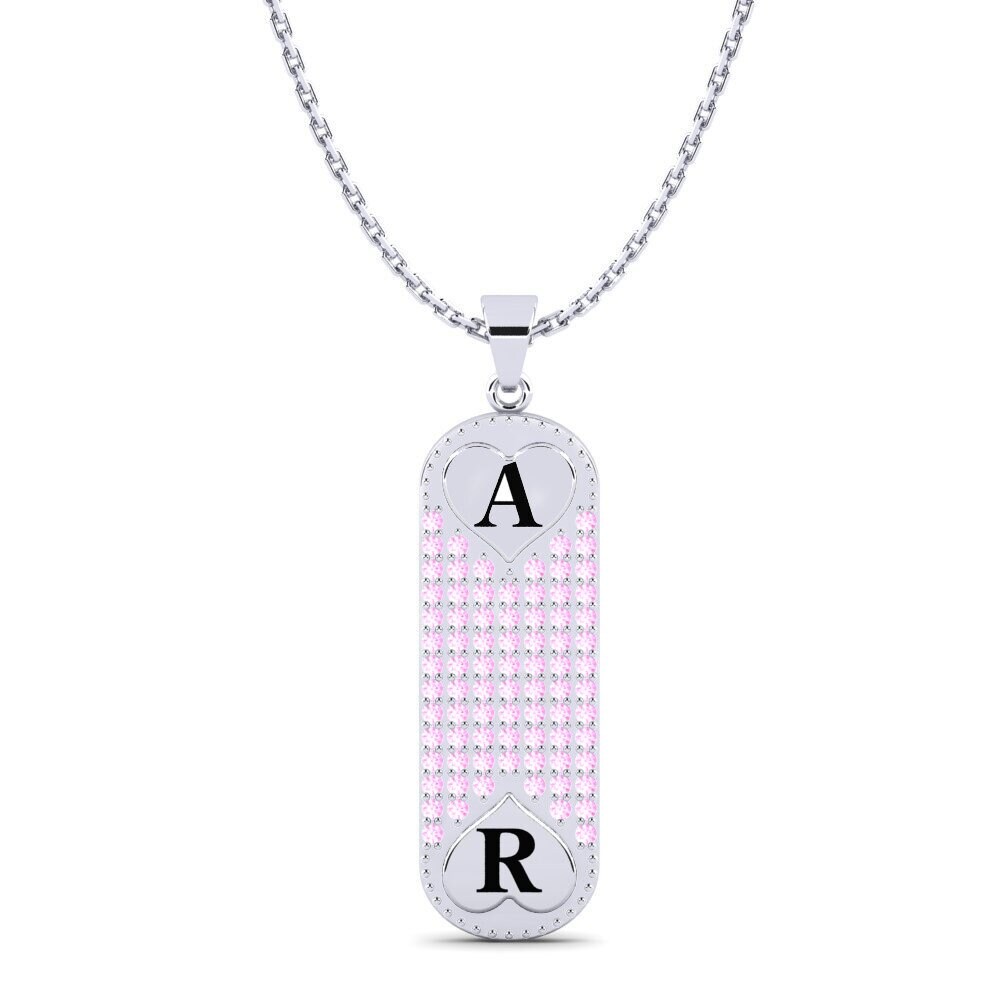 Weiß-Silber Rosa Saphir Damen anhänger Chasidy