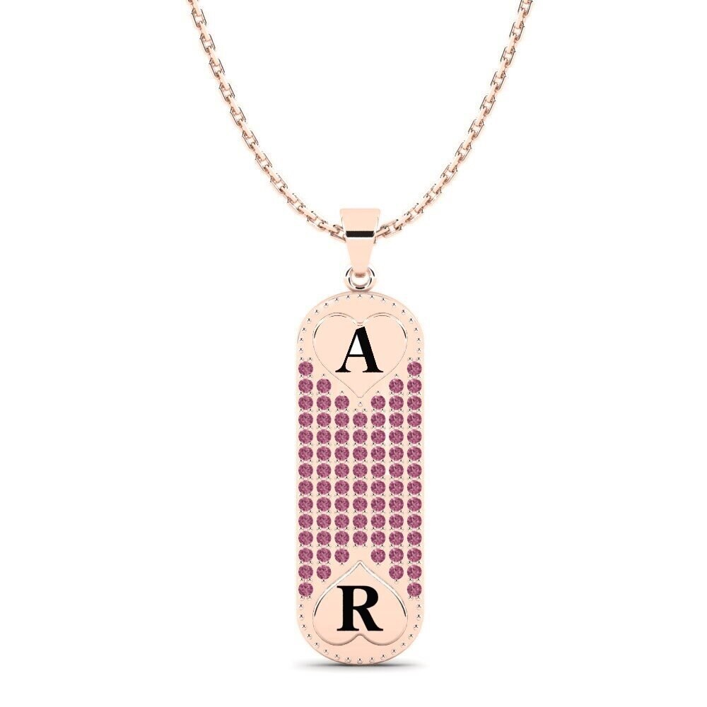 Rotgold 585 Rhodolit-Granat Damen anhänger Chasidy