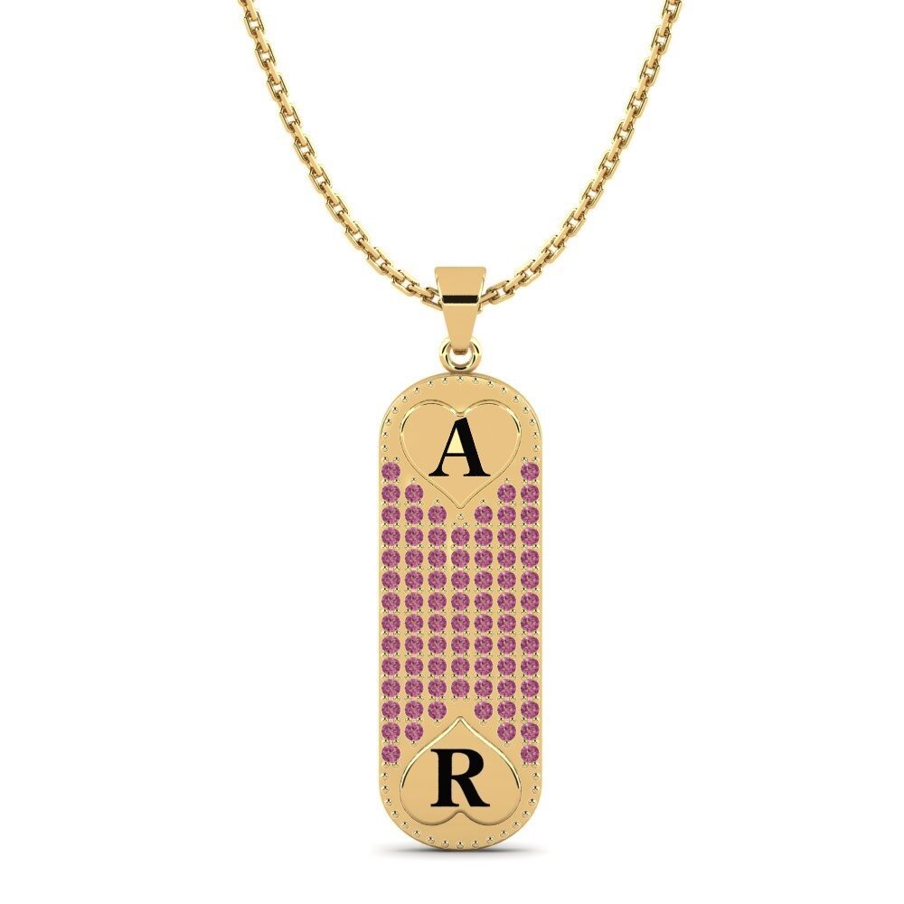 14k Oro Amarillo Granate Rhodolite Colgante de Mujer Chasidy