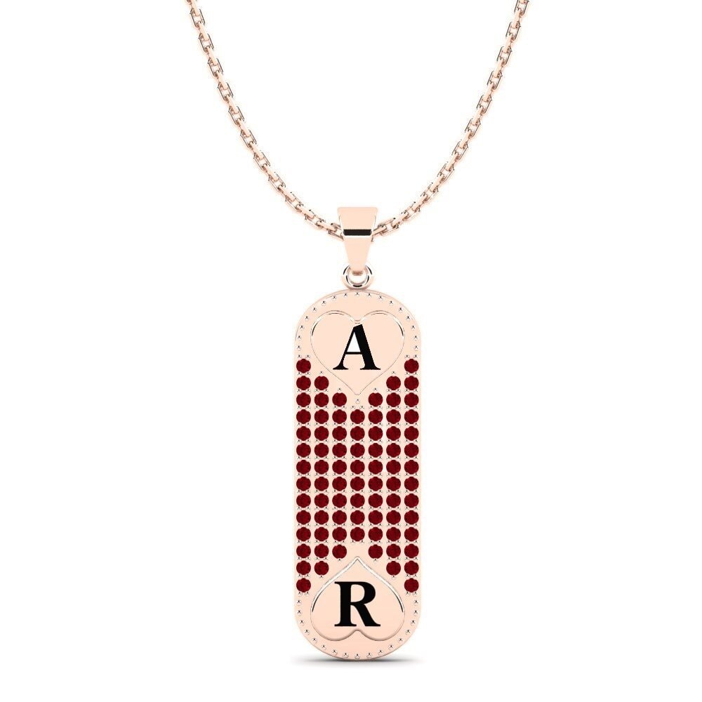 Rotgold 585 Roter Zirkonia Damen anhänger Chasidy