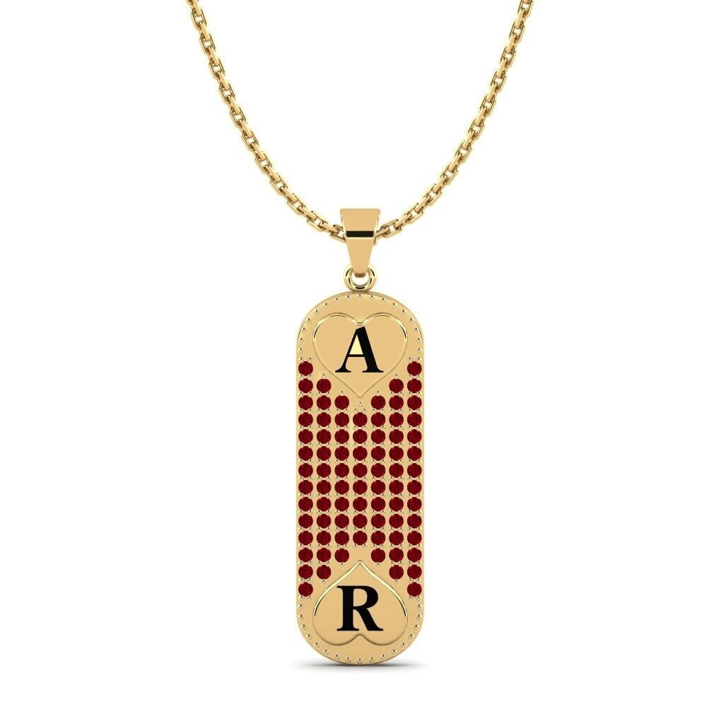 Gelbgold 585 Roter Zirkonia Damen anhänger Chasidy