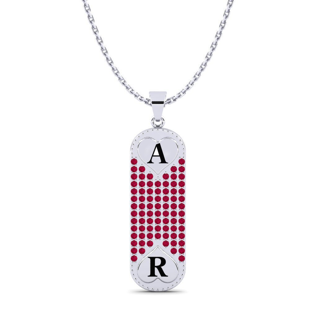 Weiß-Silber Rubin Damen anhänger Chasidy
