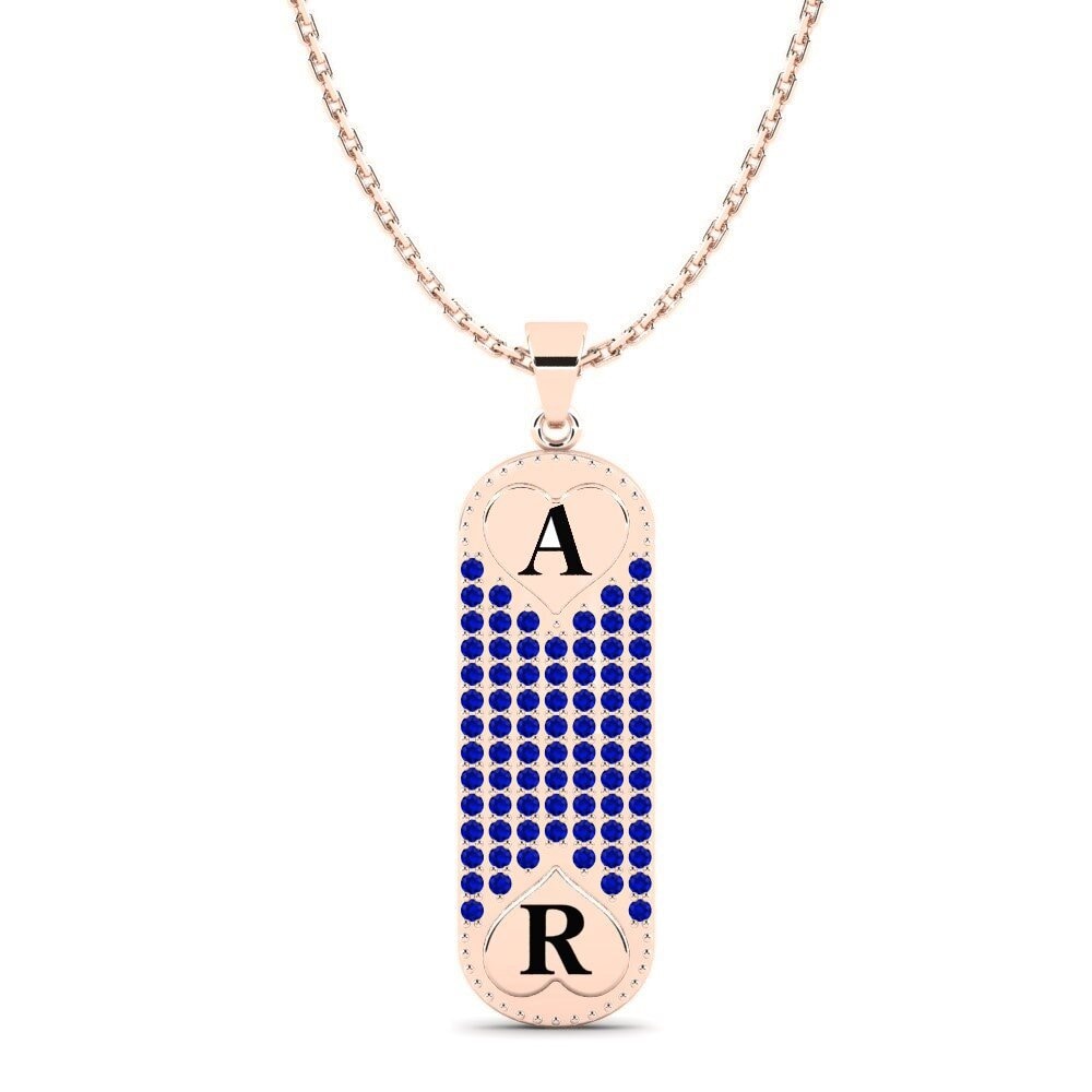 Rotgold 585 Saphir Damen anhänger Chasidy