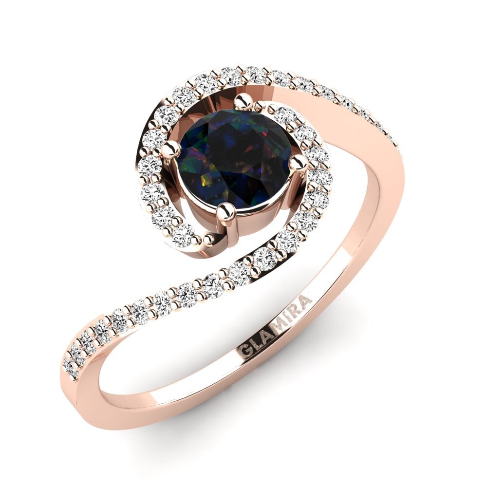 Opalo Negro Anillo de compromiso Chasseur