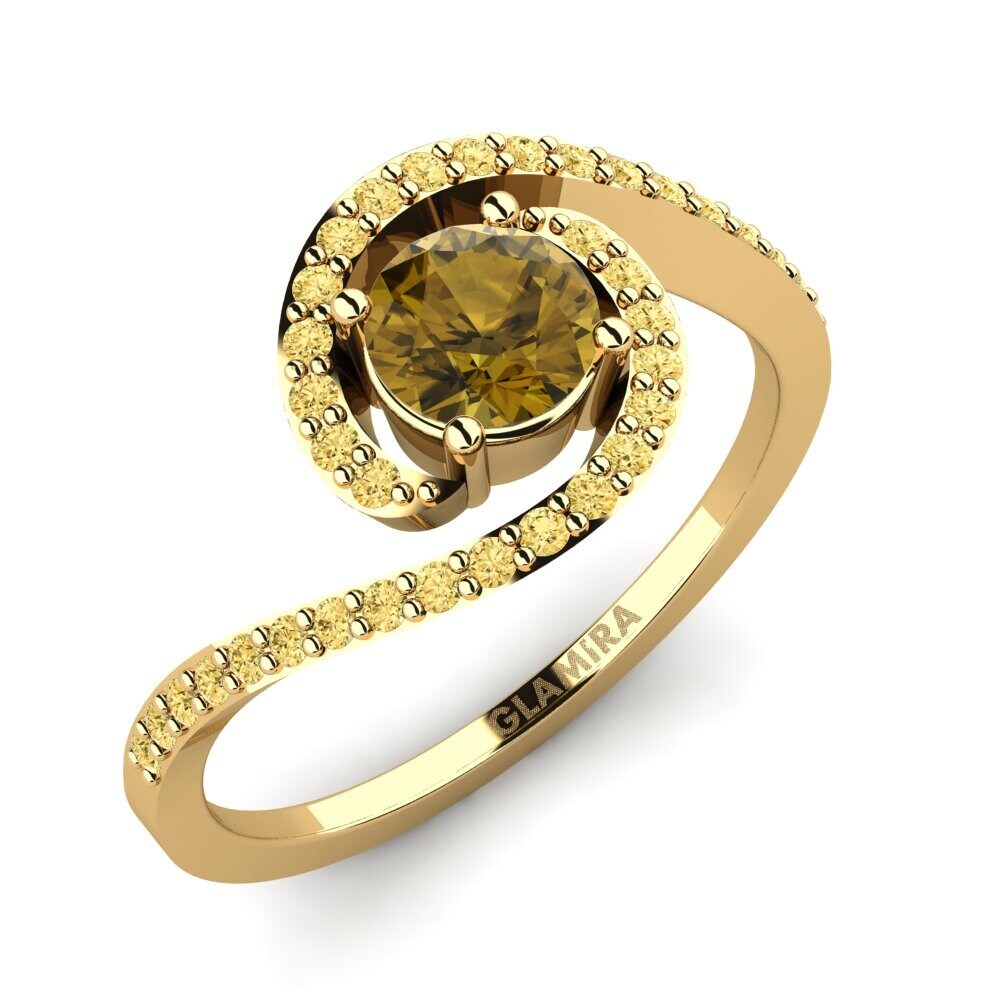 Brun Zirkon Forlovelsesring Chasseur