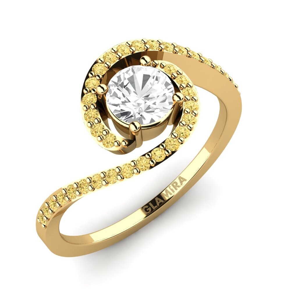 Hvid Safir Forlovelsesring Chasseur