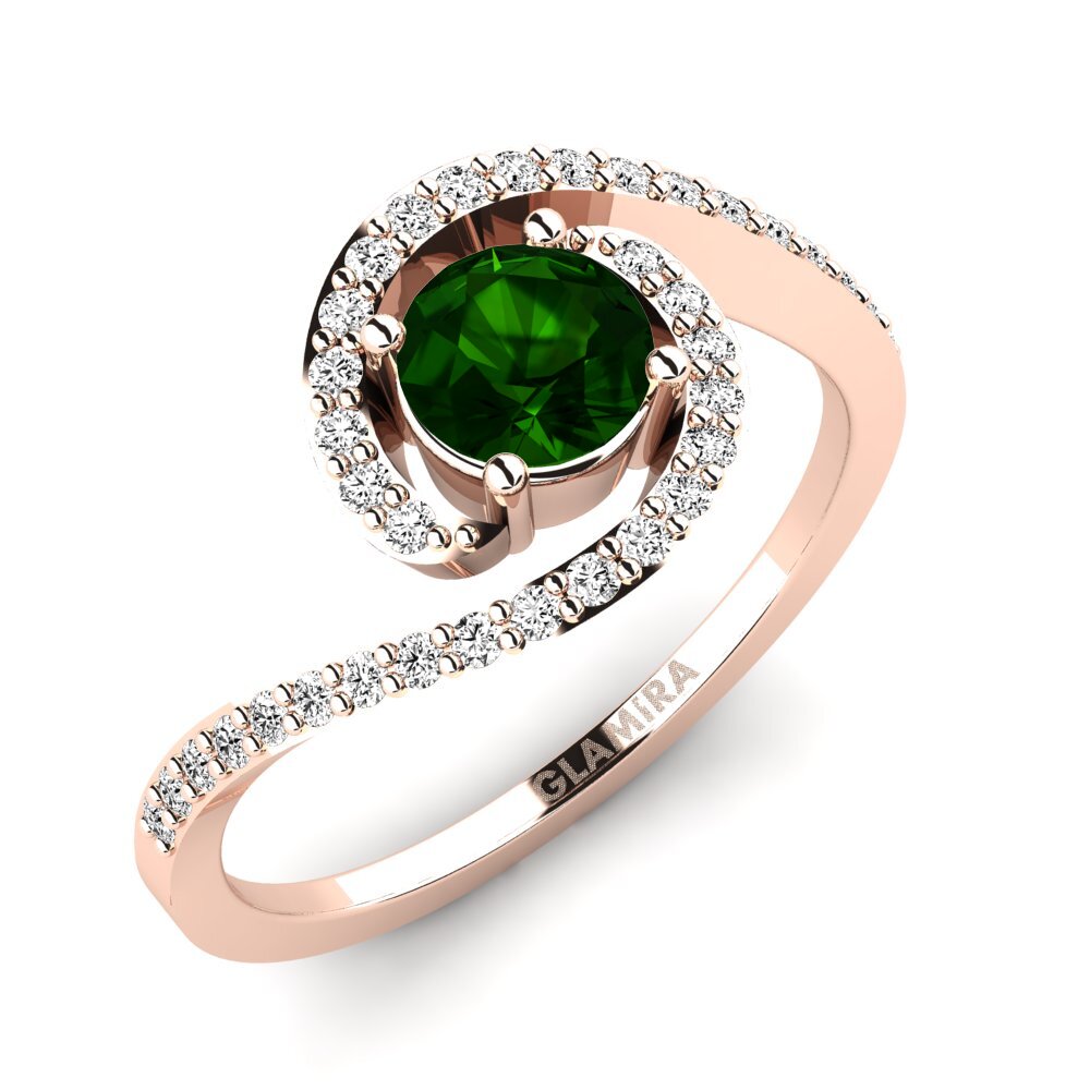 Turmalina verde Anillo de compromiso Chasseur