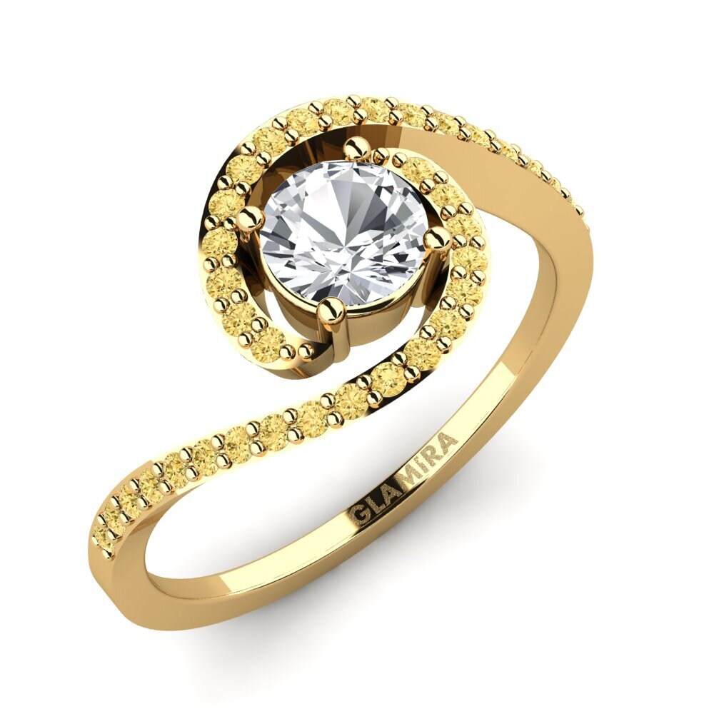 Hvid Zirkon Forlovelsesring Chasseur