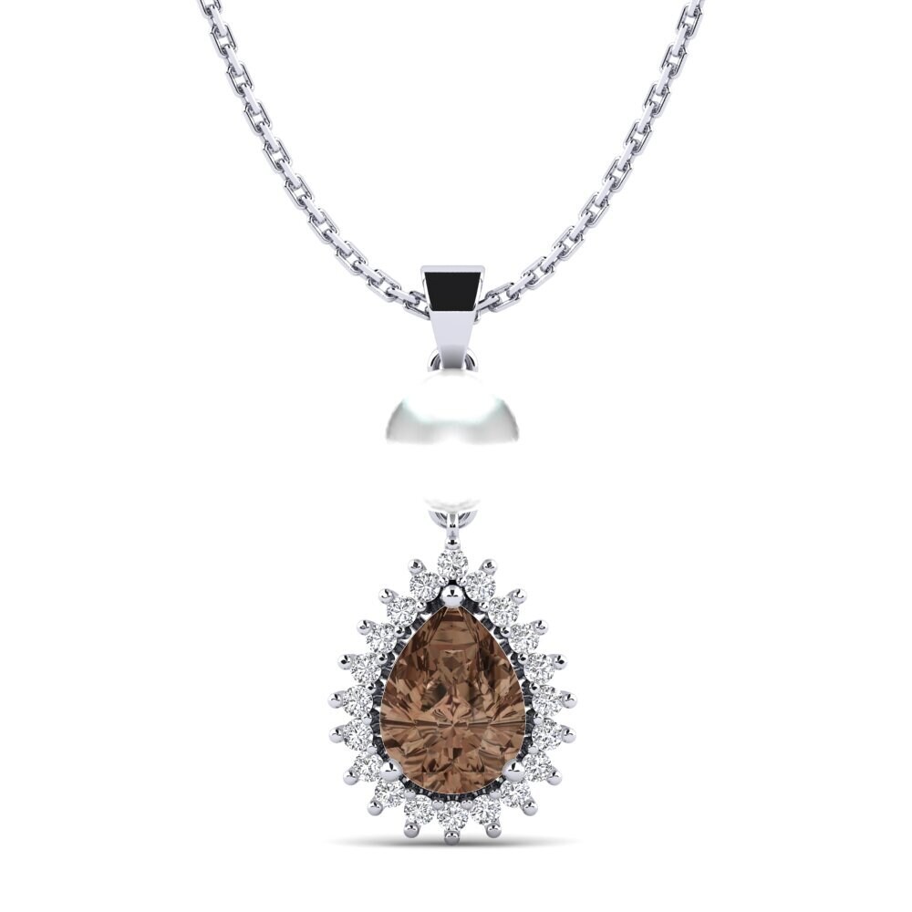 950 Platinum Smoky Quartz Women's Pendant Chastella
