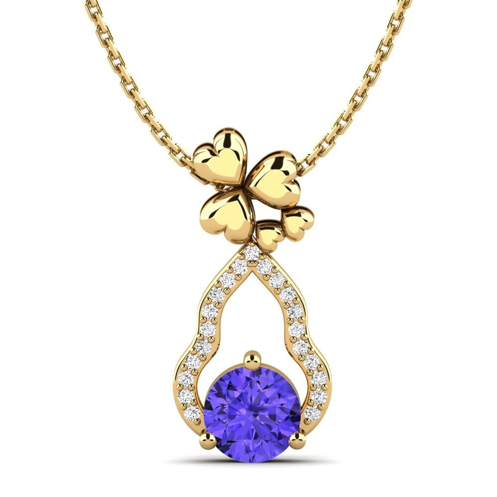 Gelbgold 585 Tansanit Damen anhänger Chaya