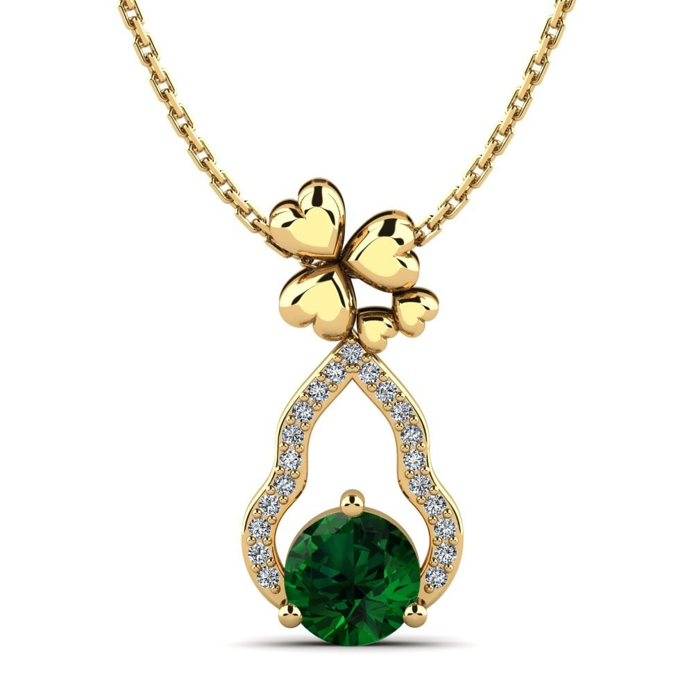 COLGANTES 18k Oro Amarillo Tsavorita Corazón