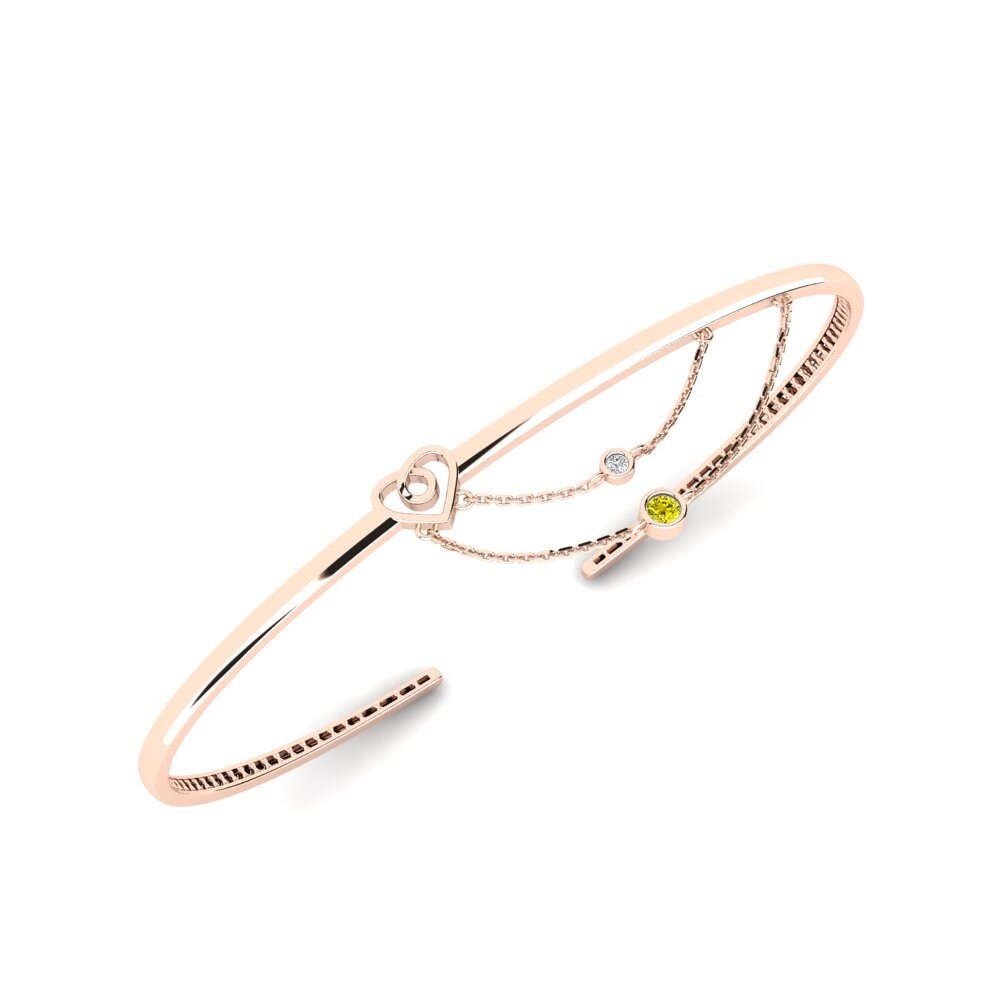 14ct Rose Gold Yellow Diamond Palm Cuff Cheaeg