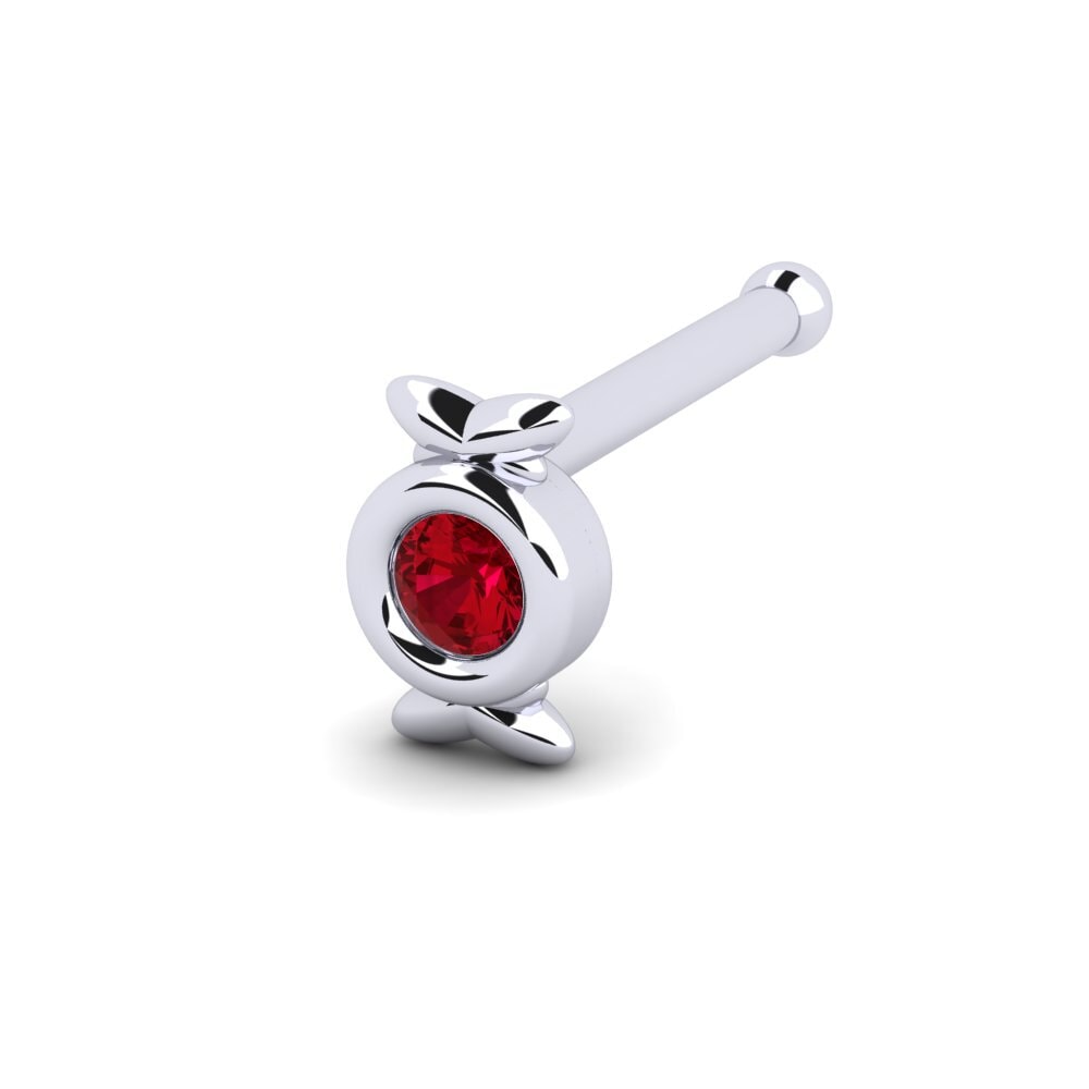 Zircone Rouge Piercing Nez Check