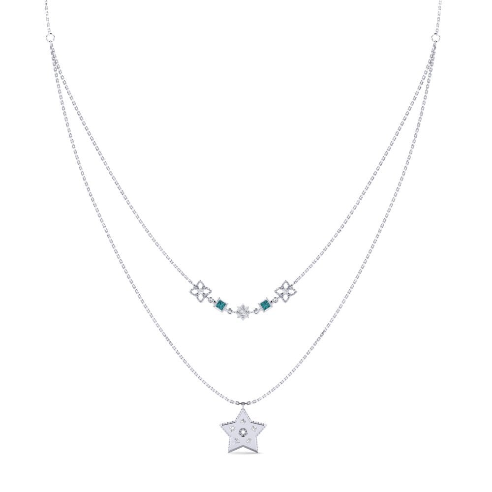 Diamante Azul Collar de Mujer Cherap