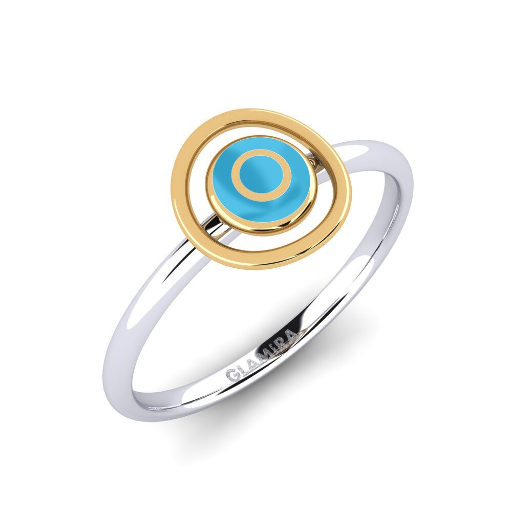 9k Oro Blanco & Amarillo Anillo Cheraw
